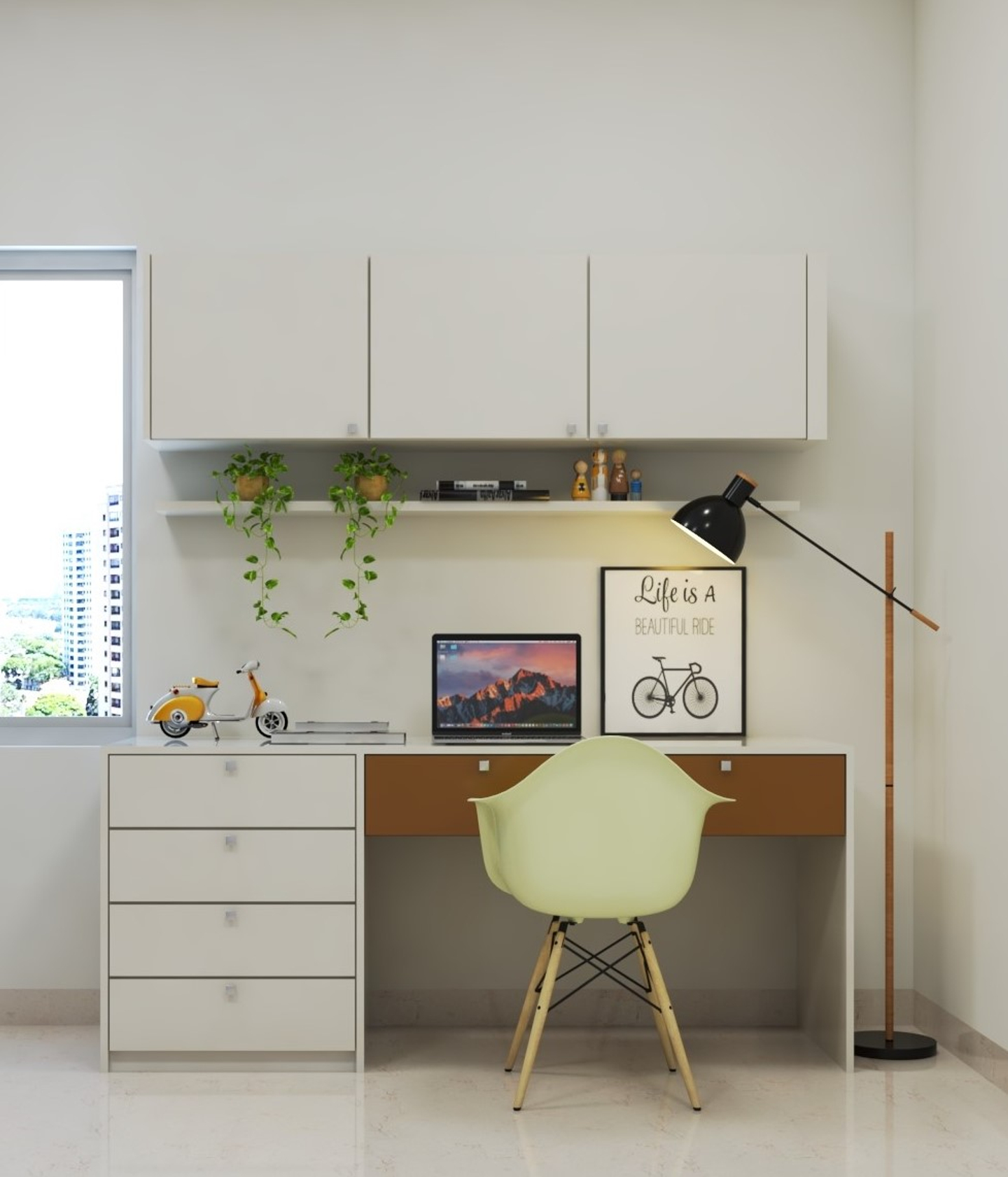 Compact and Convenient Home Office Design