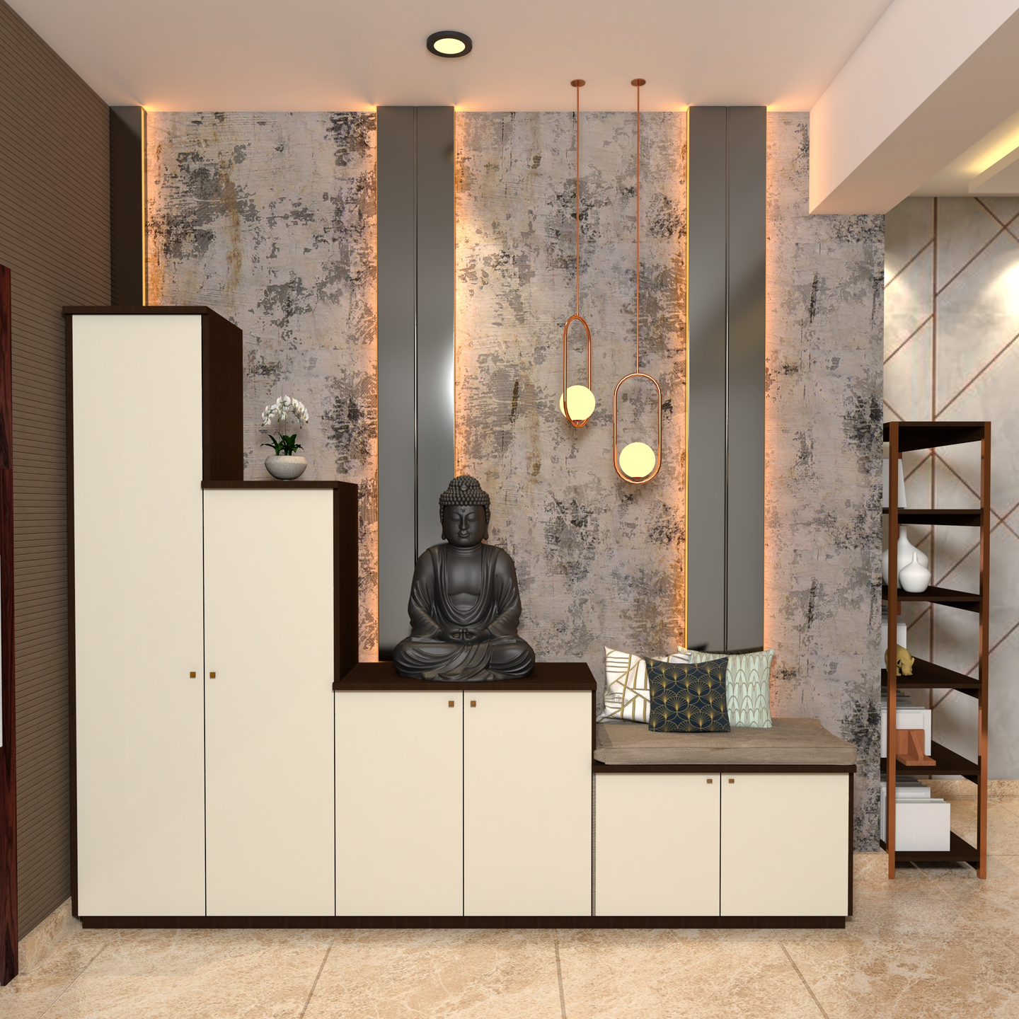 Foyer Design With Buddha - Livspace