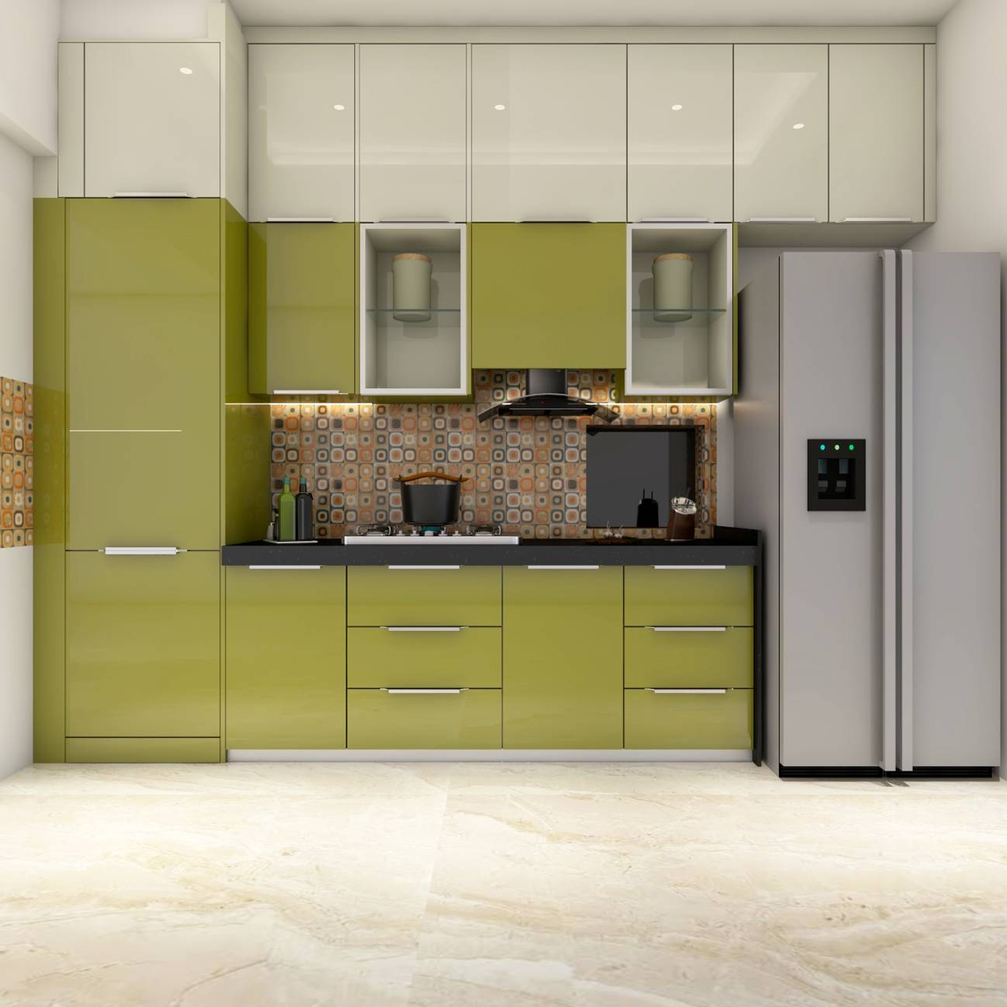 Spacious Modern Themed Convenient Parallel Kitchen Design | Livspace