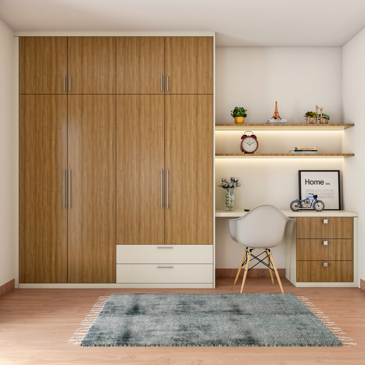 Classic Full Length Wardrobe Design With Lofts Livspace 5021