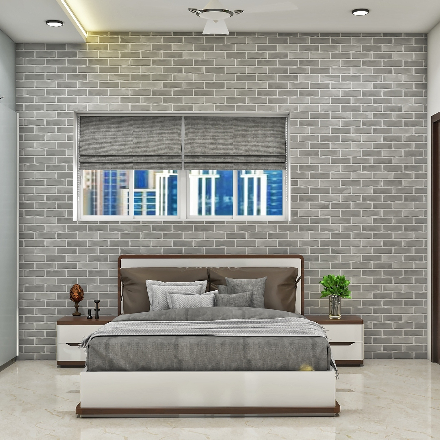 Textured Grey Wallpaper Design For Bedrooms Livspace