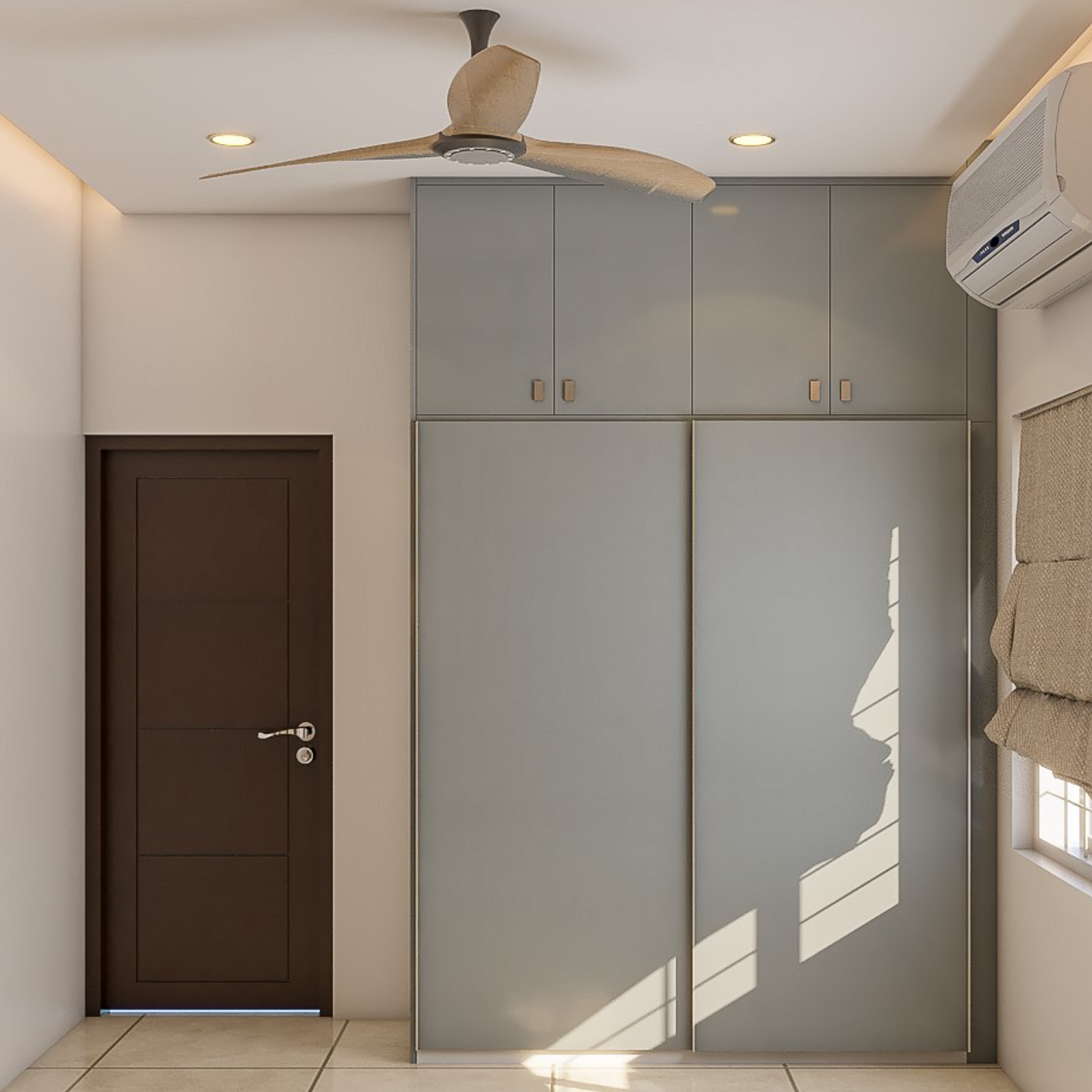 Contemporary Wardrobe With Lofts And Sliding Doors Livspace 2468