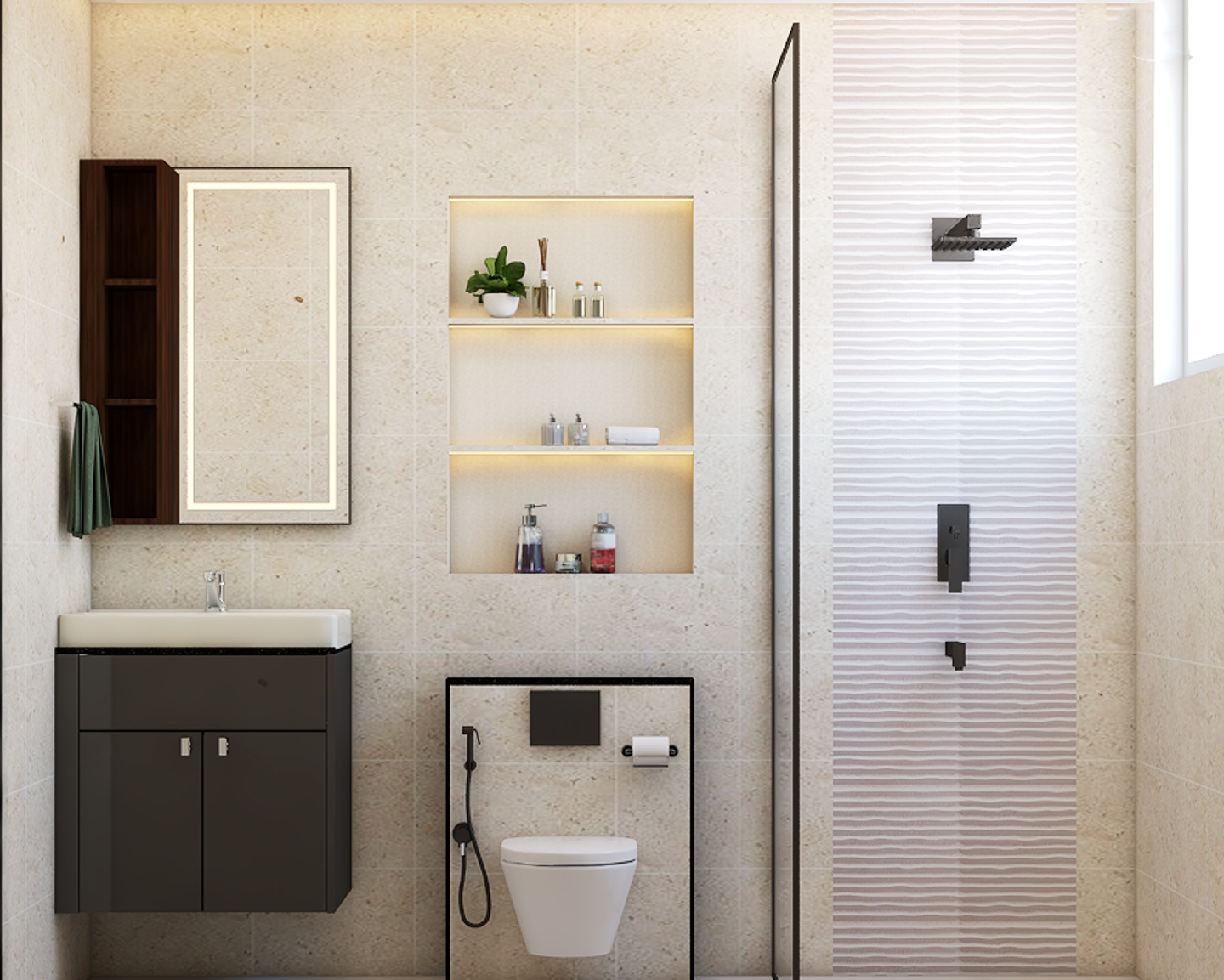Spacious Bathroom Design - Livspace