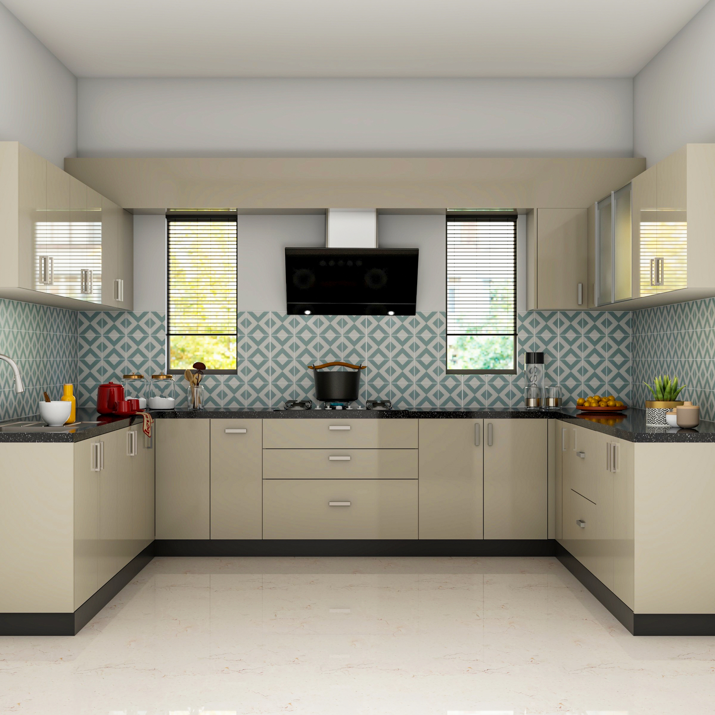 Spacious Modular Kitchen With Well Lit Interiors Livspace