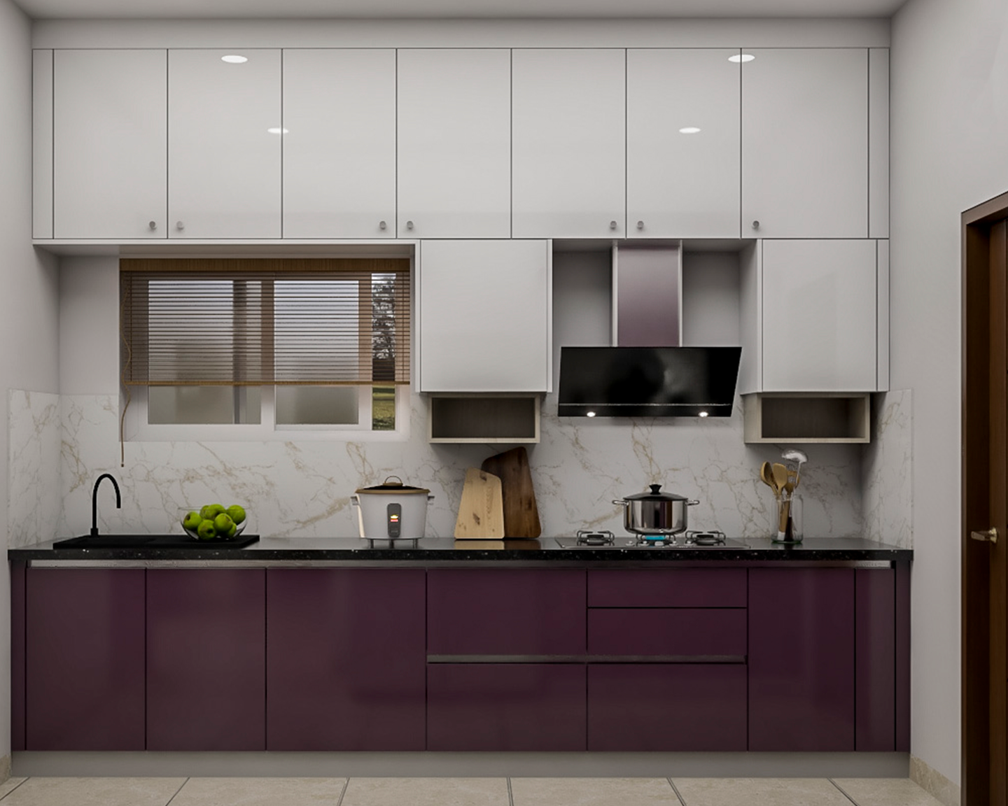 Modern Style Spacious Kitchen With Gola Profile Handles Livspace