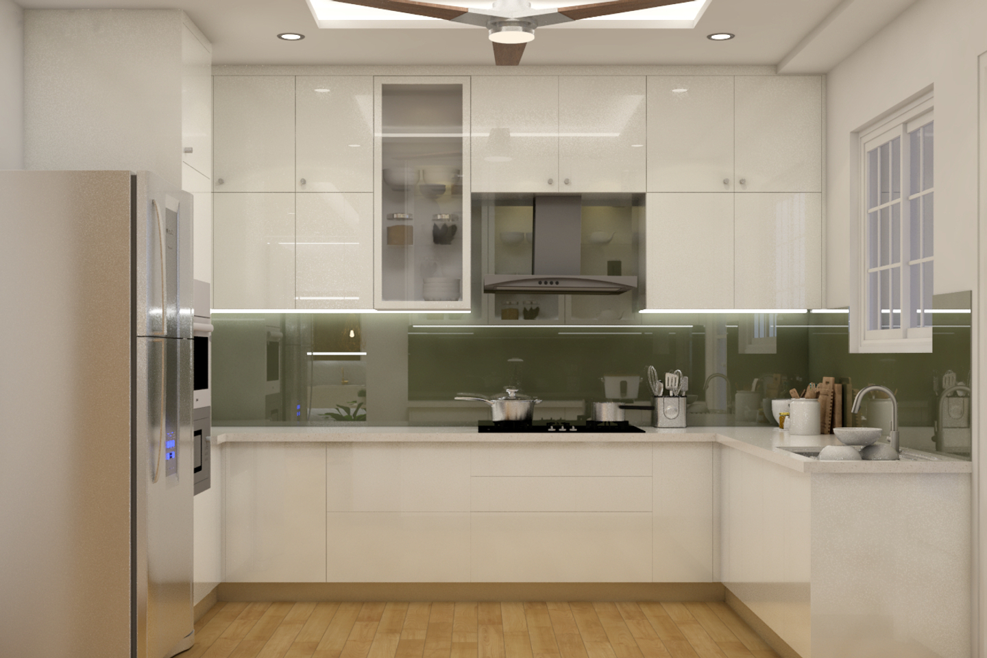 White Kitchen Design - Livspace