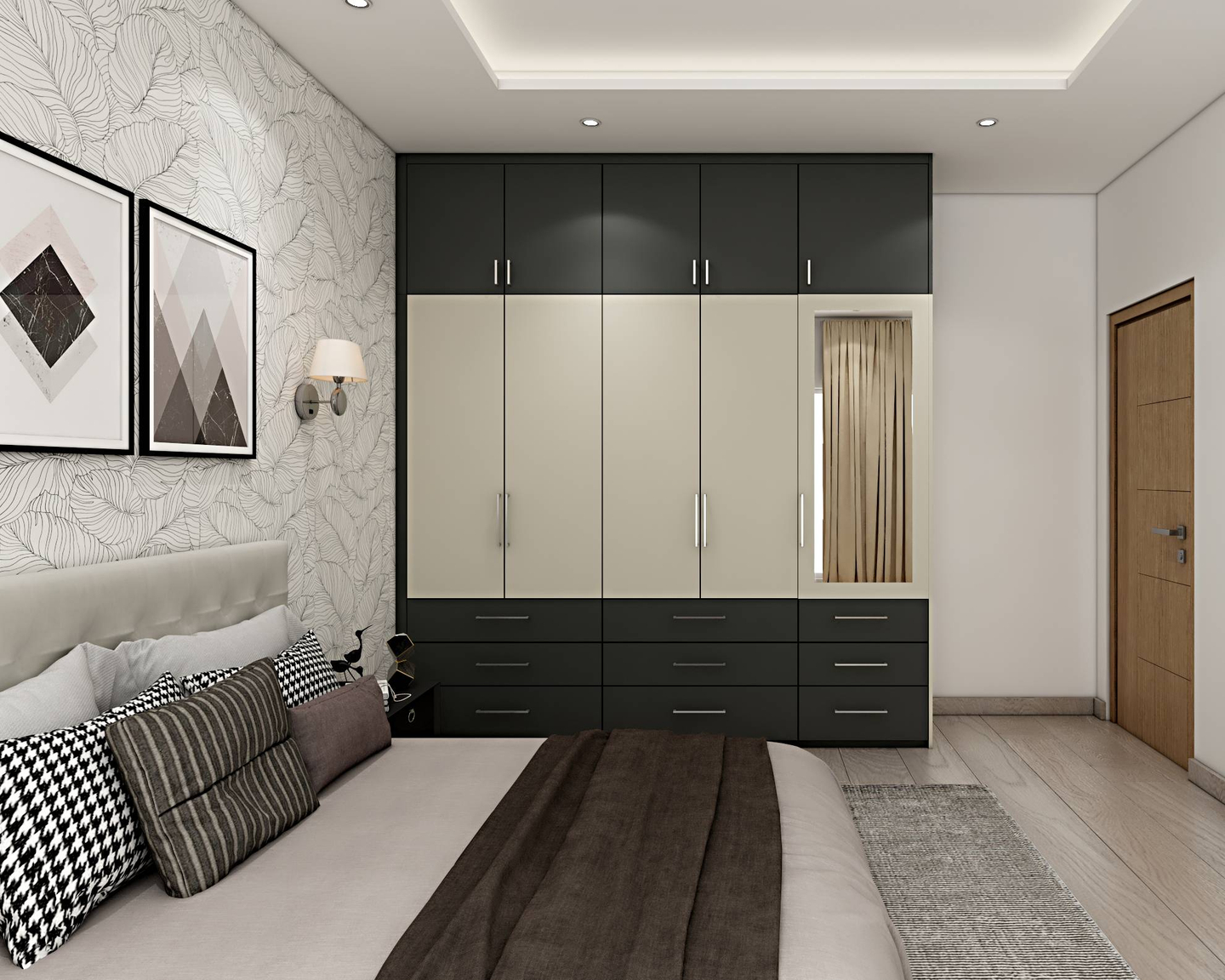 Modern Pale Grey-Themed Master Bedroom Design