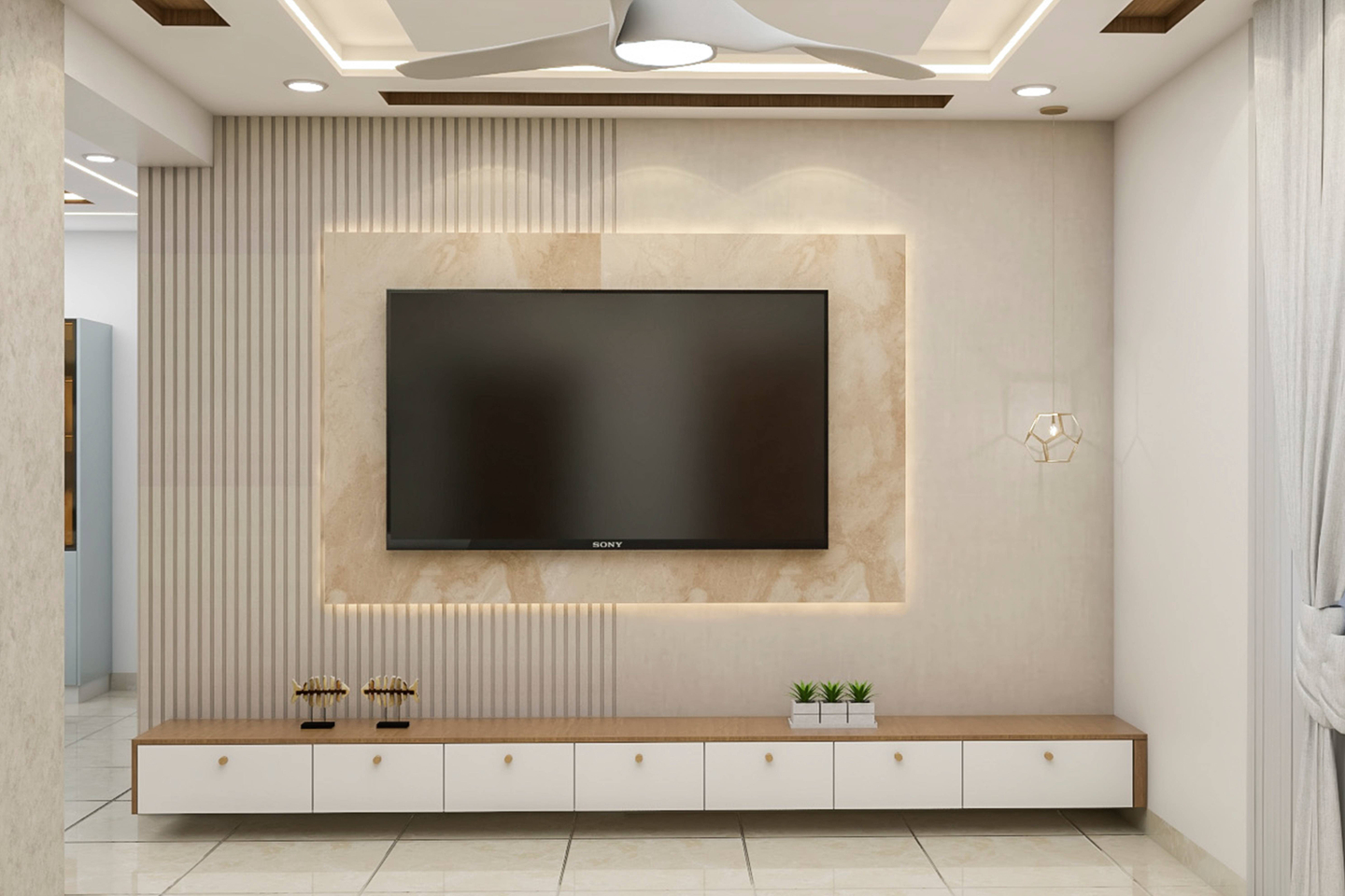 Contemporary TV Unit Design - Livspace