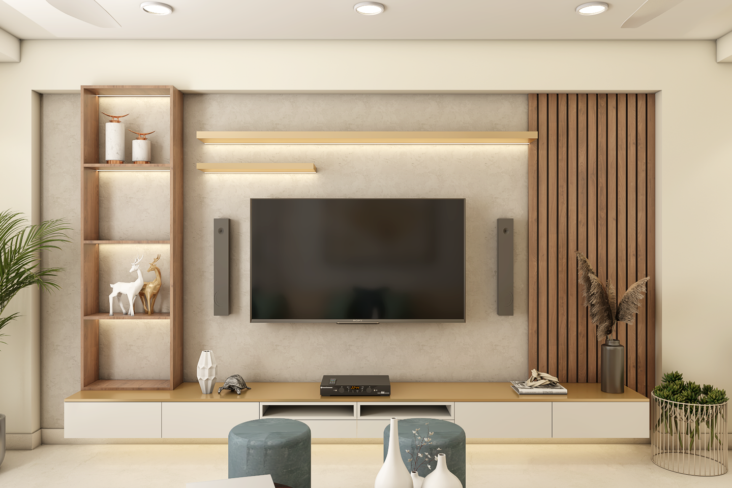 Spacious Contemporary Style TV Unit Design Ideas | Livspace