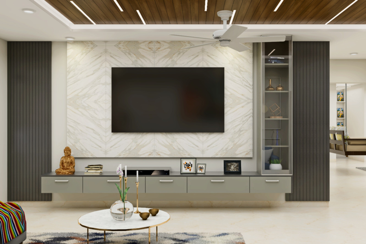 Spacious Modern Tv Unit Design With Drawers Livspace 3614