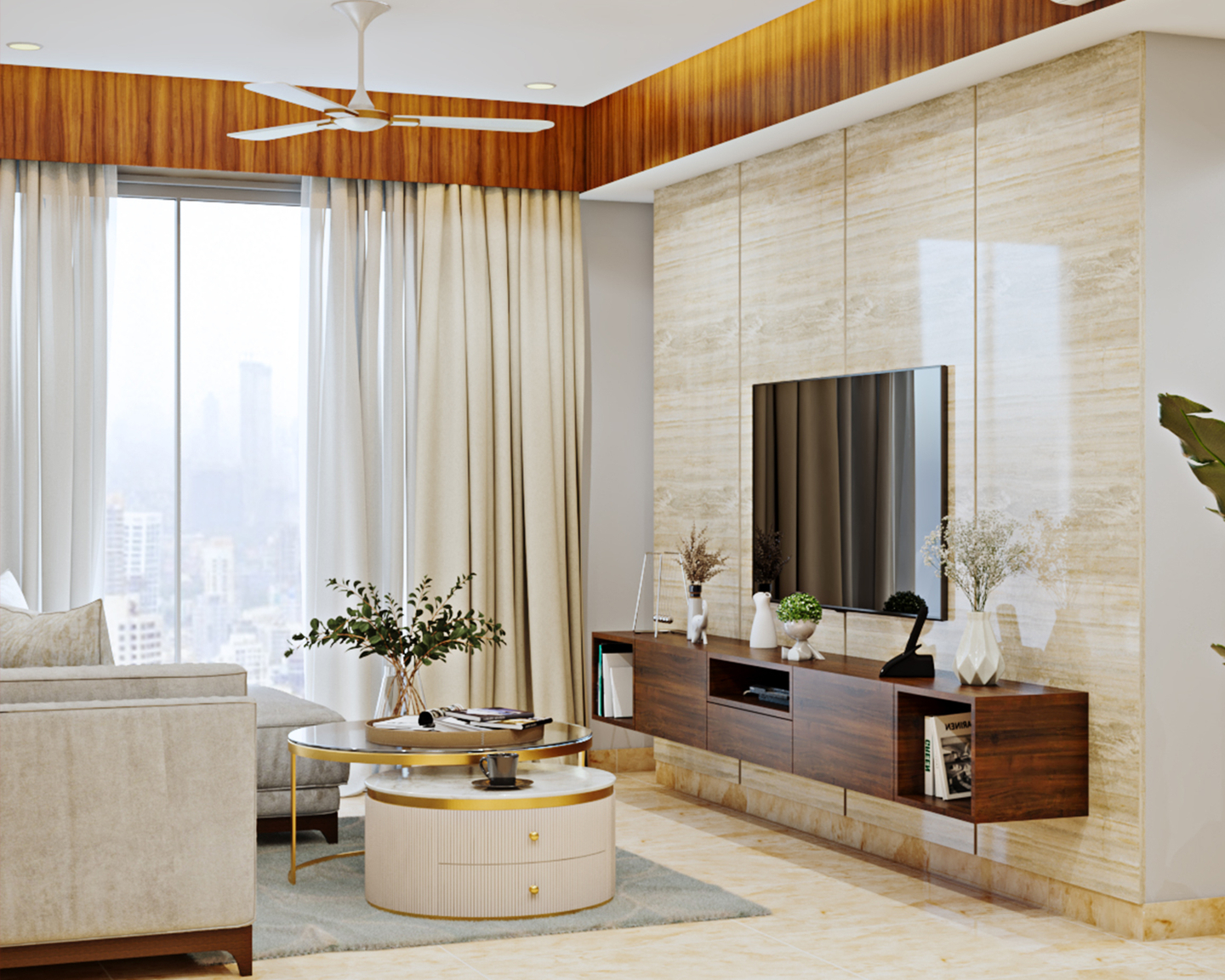 Modern Style Compact Sized Convenient Living Room Design Livspace