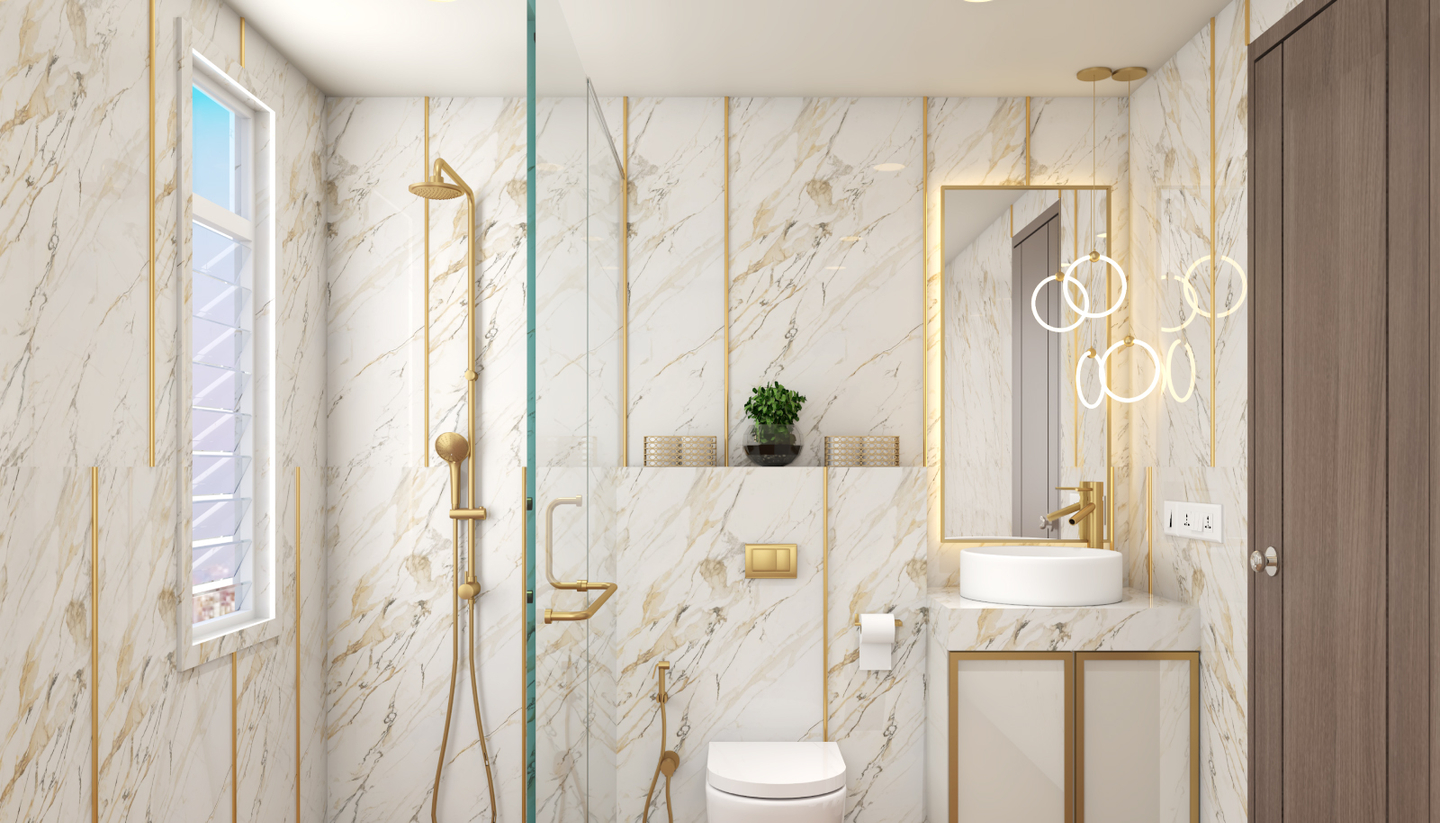 Classic White Bathroom Design - Livspace