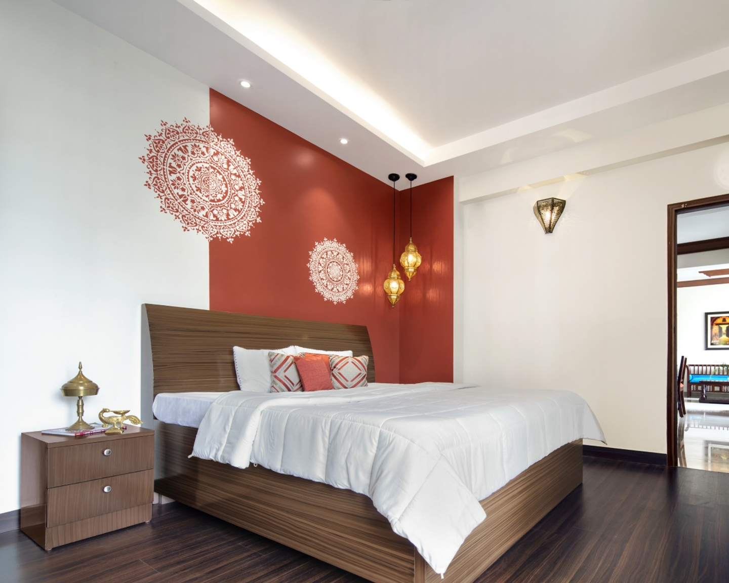 White POP Ceiling For Bedrooms - Livspace