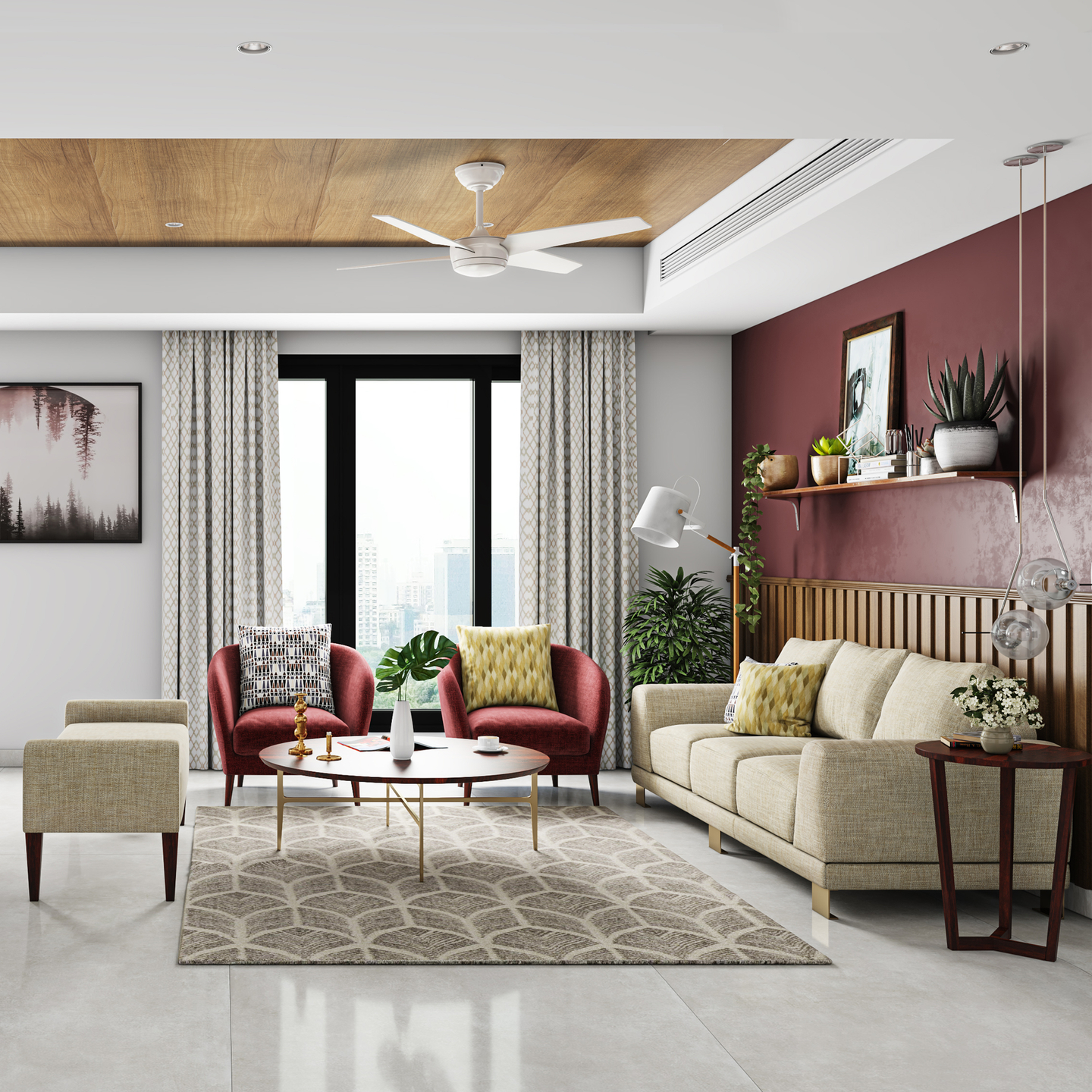 Modern Ceilin Design With Paint And Laminate Livspace