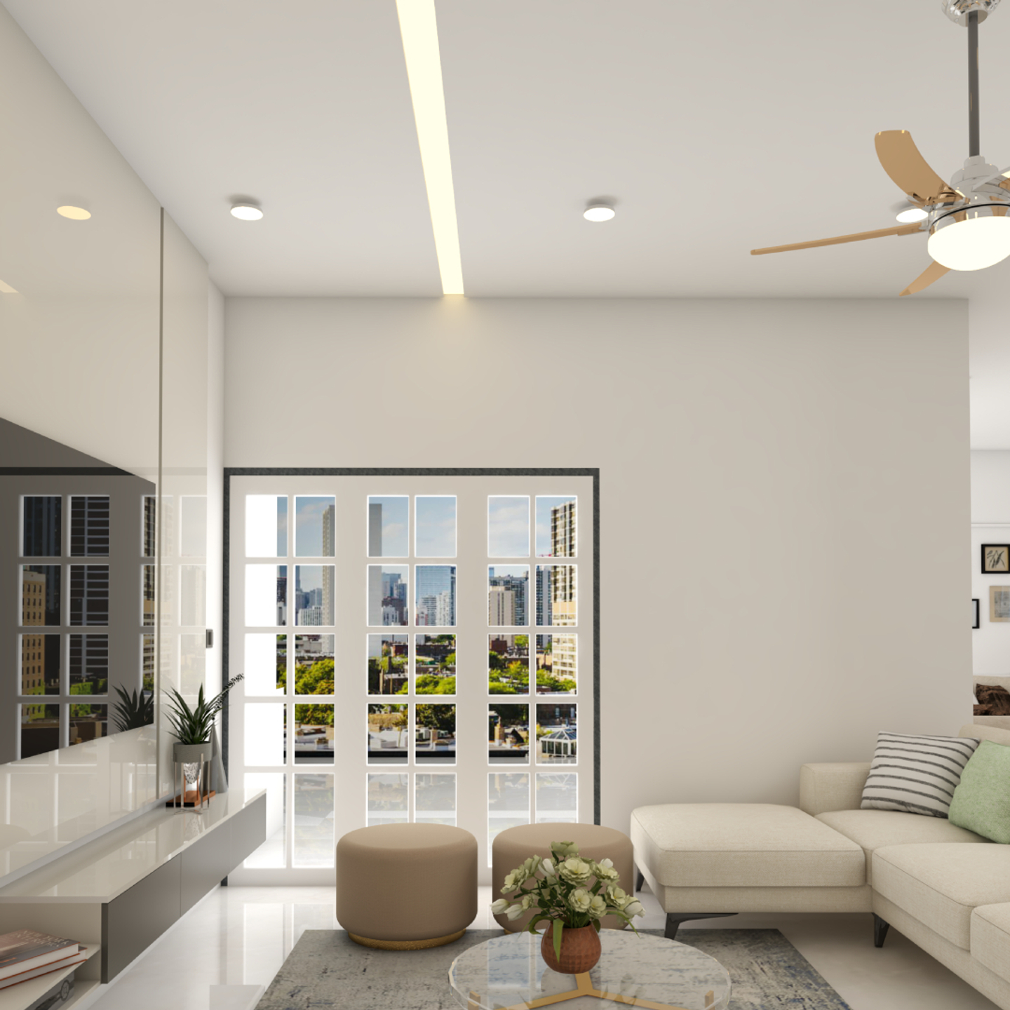 Single-Layered Gypsum Ceiling - Livspace