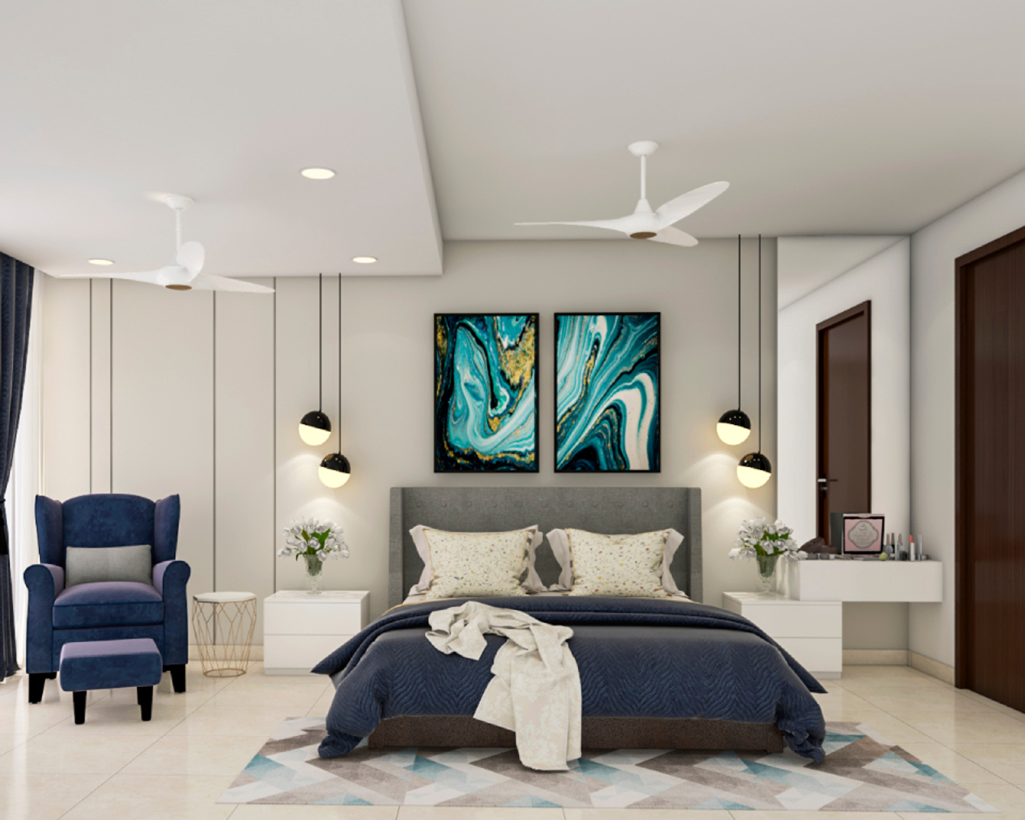 Gypsum Ceiling Design For Bedrooms - Livspace