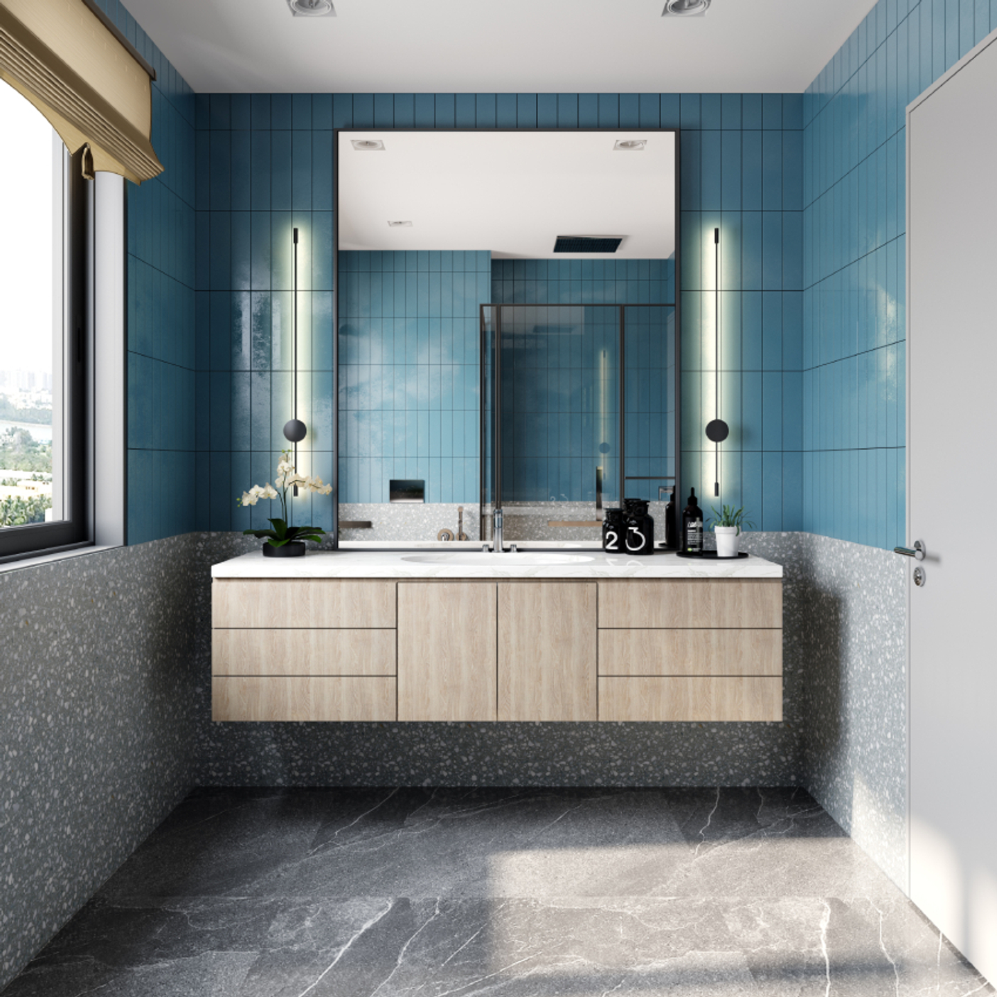 Dark Grey Flooring Design With Scratch And Dirt-Resistance | Livspace