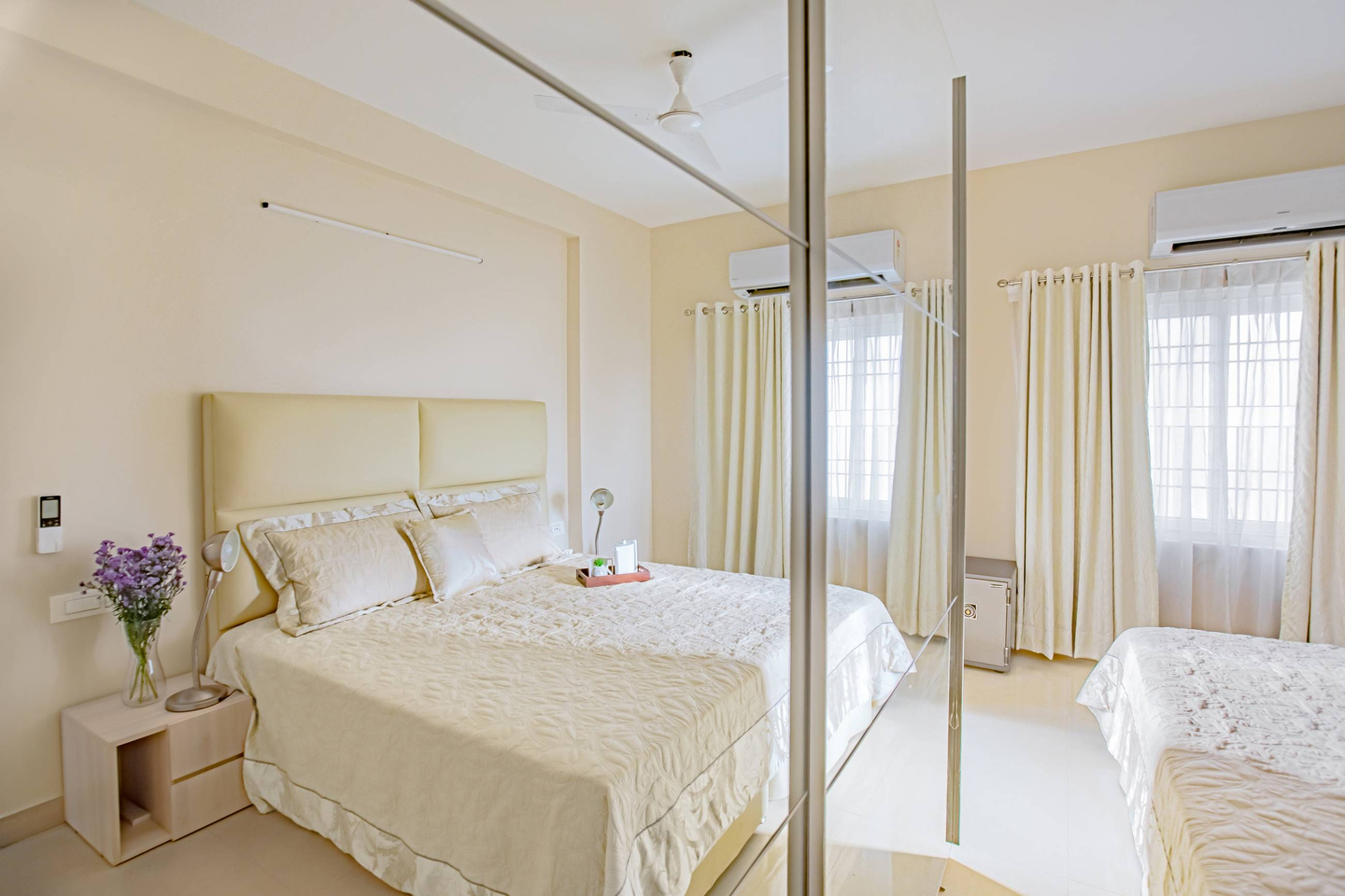 Modern Linen White Guest Bedroom Design