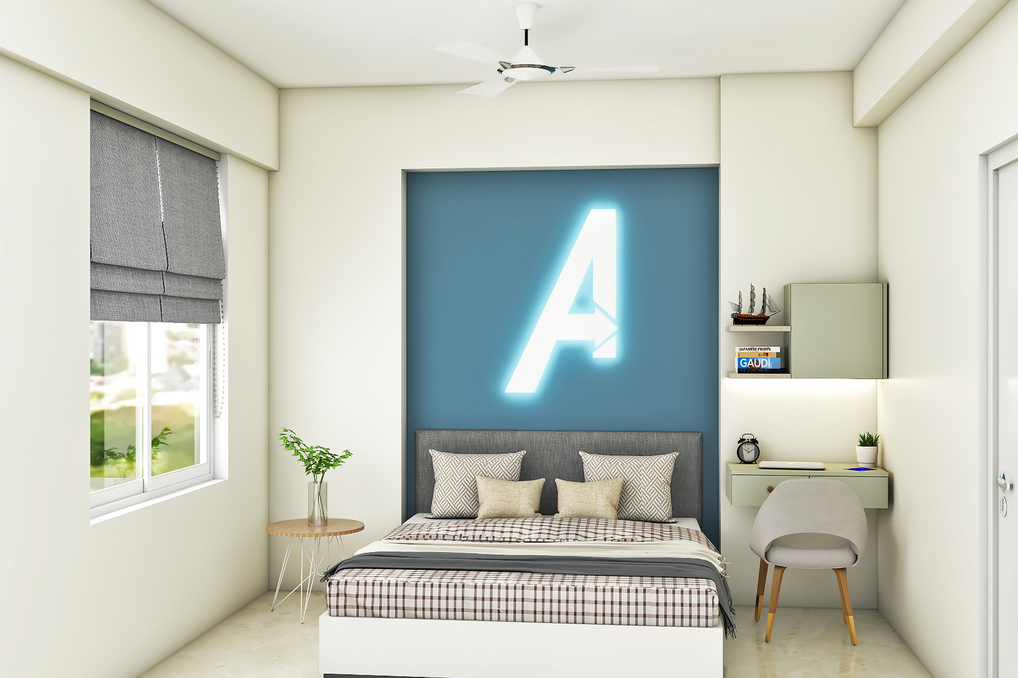 Blue And White Kid's Room Design - Livspace