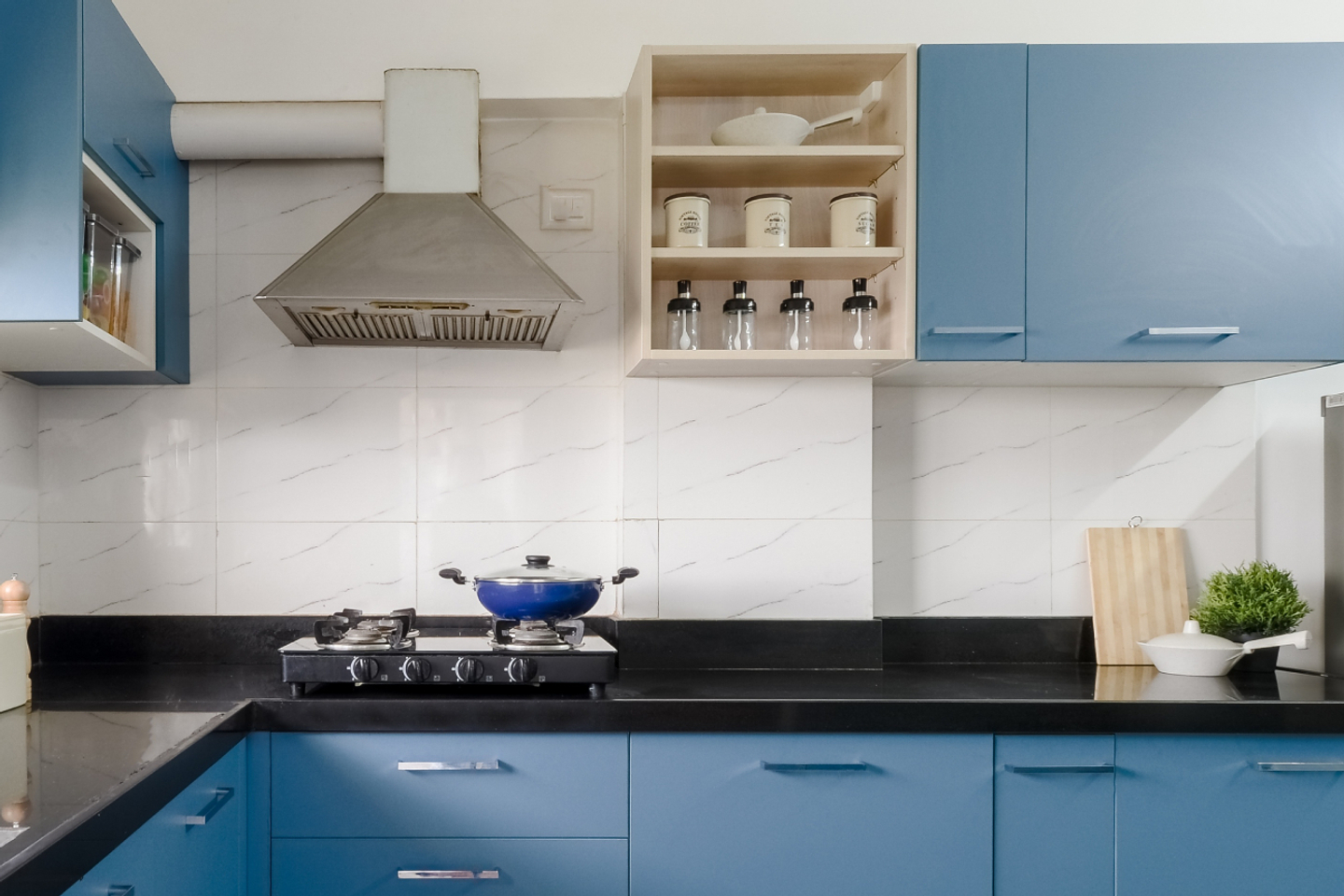 Glossy White Wall Tiles Design For Kitchens Livspace