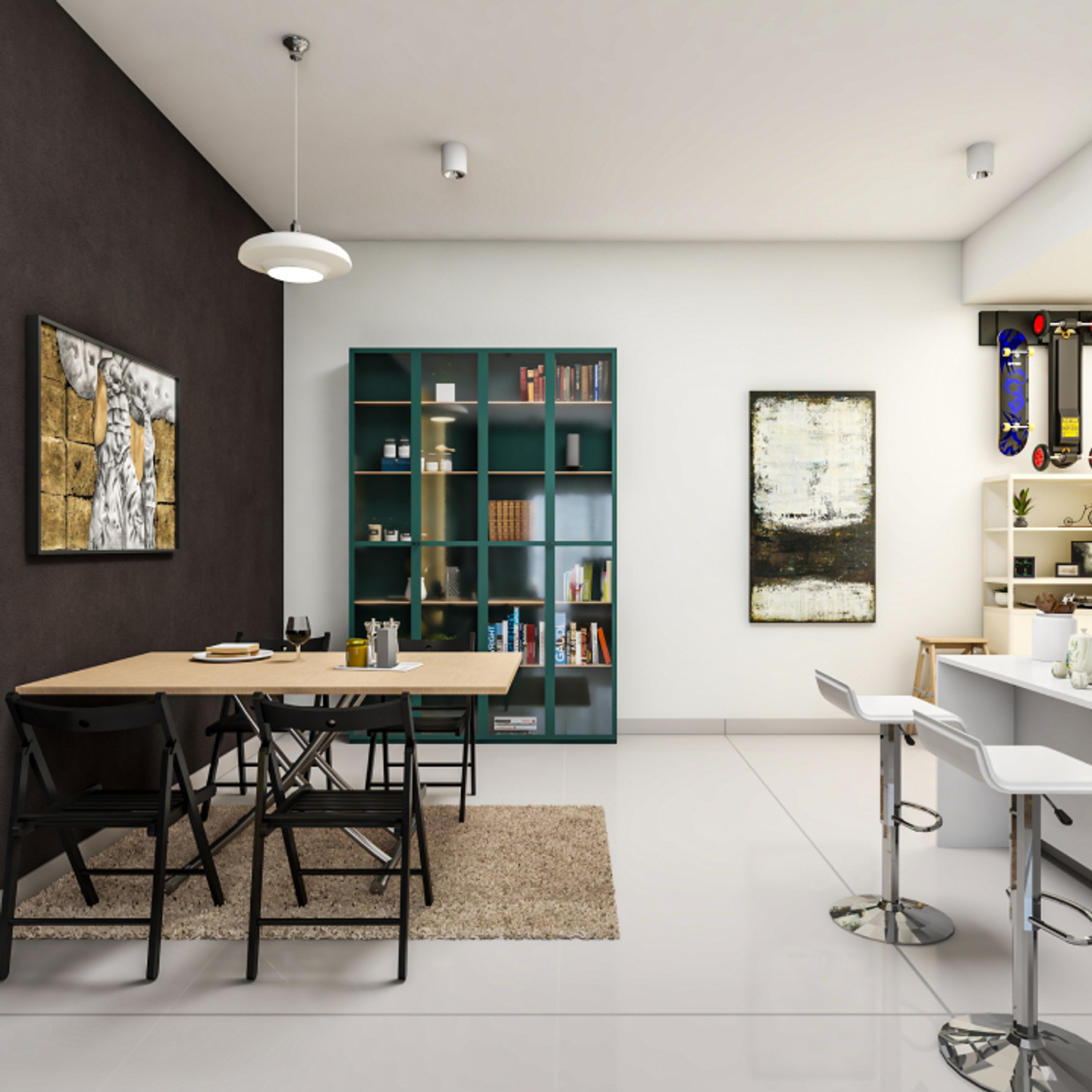 Black Accent Wall Paint Design For Dining Rooms Livspace