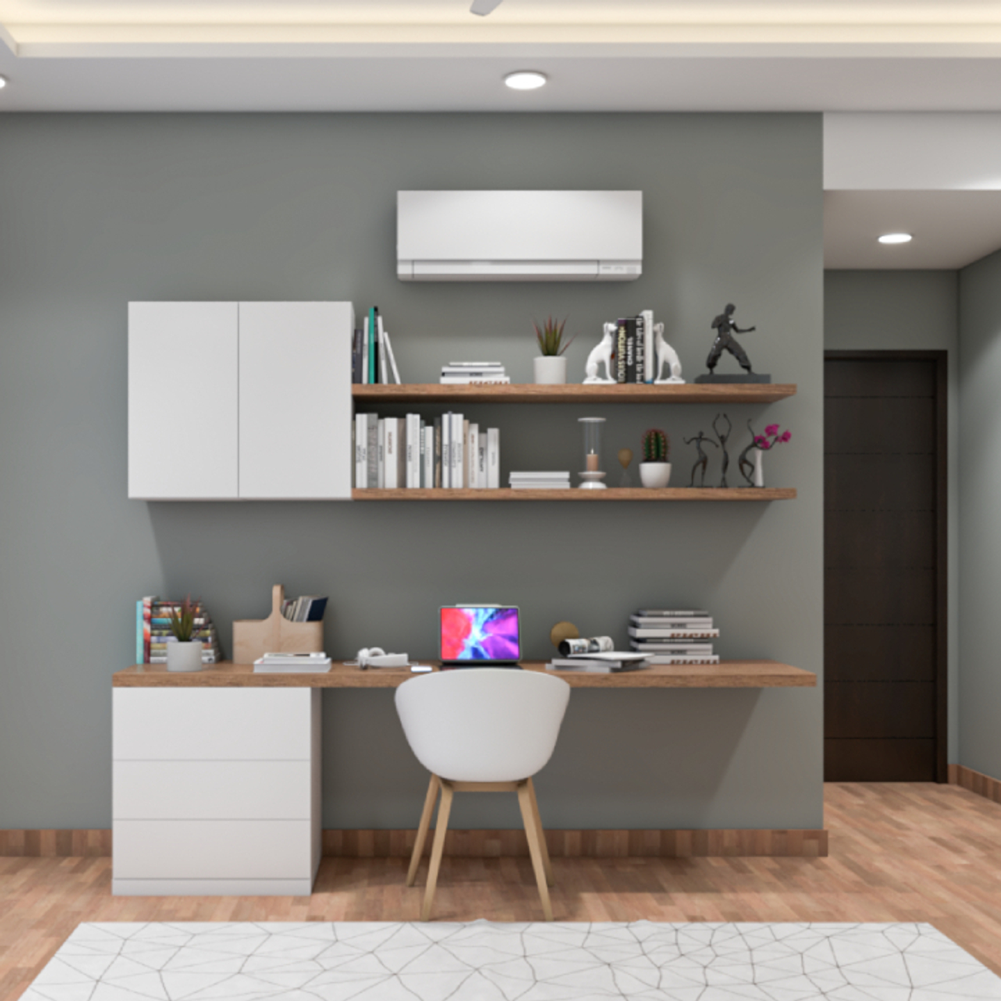 Modern Grey And White Wall Paint Design Livspace