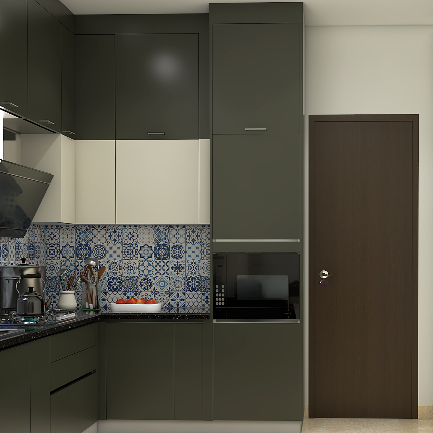 U-Shaped Kitchen Design With Spacious Storage - Livspace