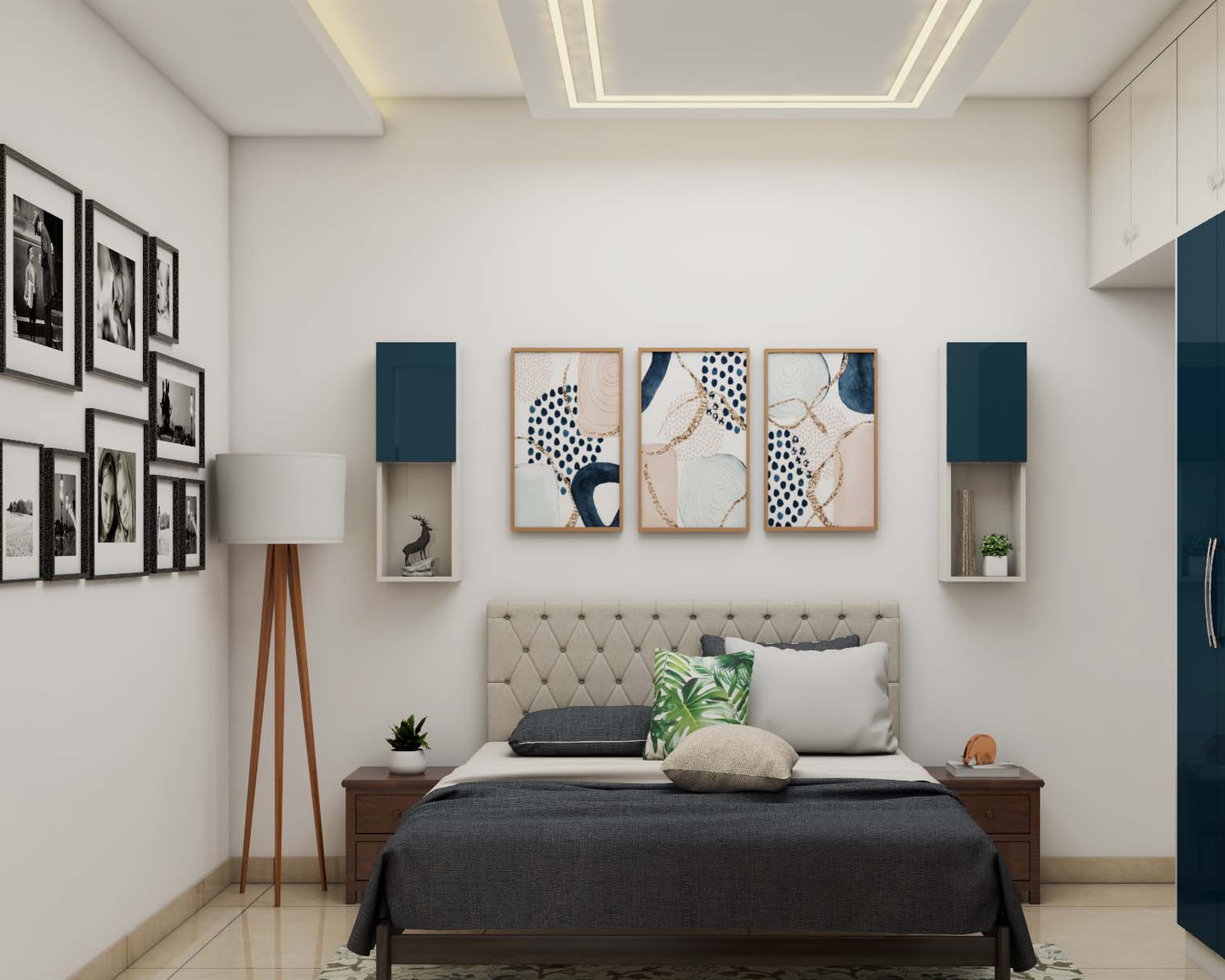 Guest Bedroom Design With Wall Storage | Livspace