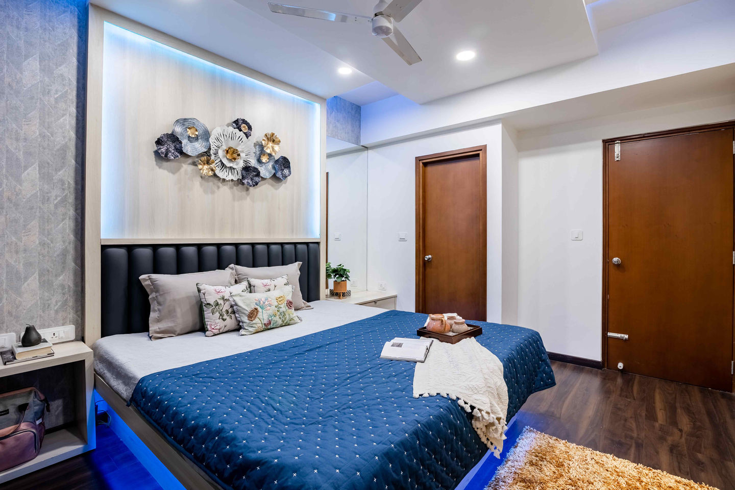 Bedroom Design With A Double Bed And Drawer Storage - Livspace