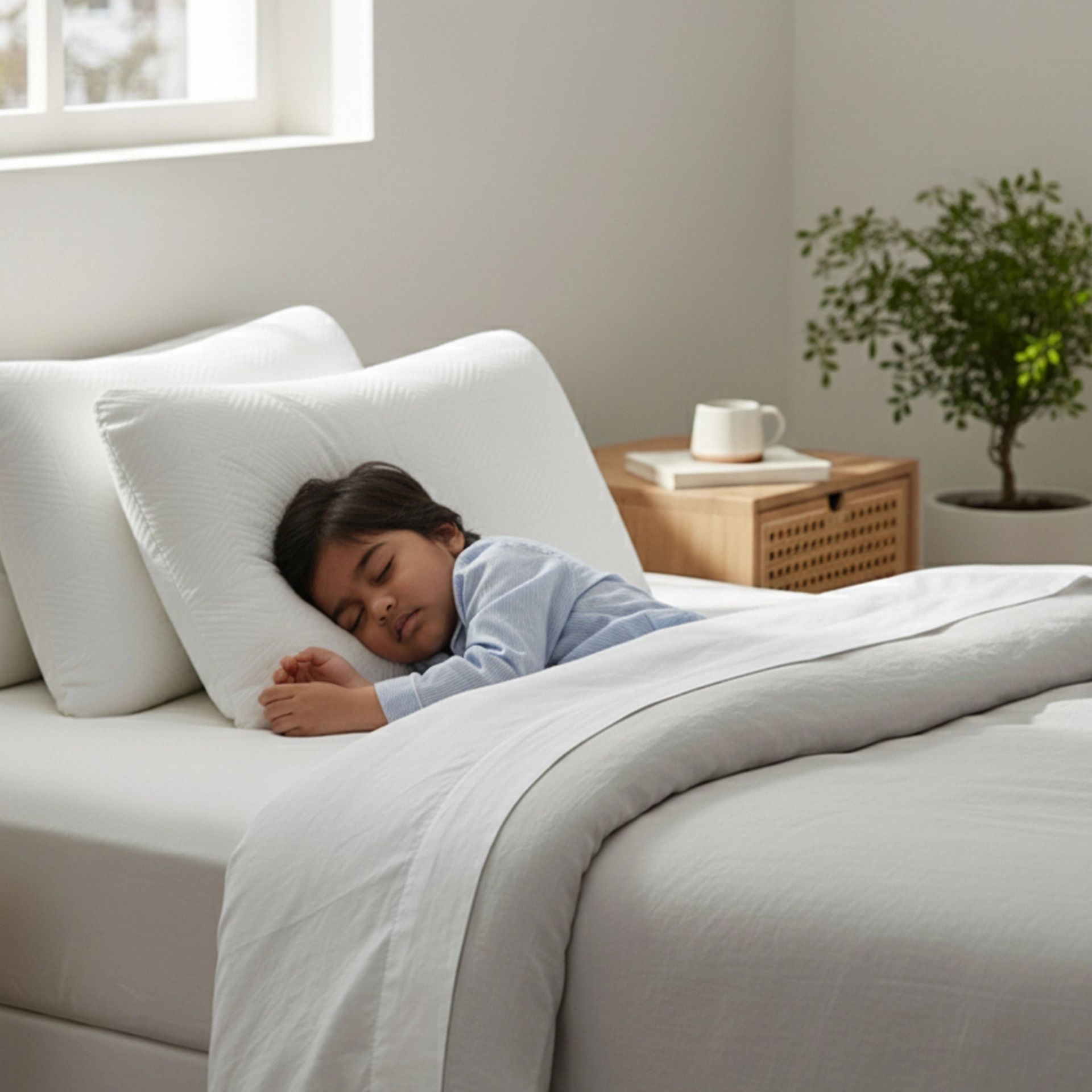 Solid White Set of 2 Memory Foam Pillow | Flexi Haven