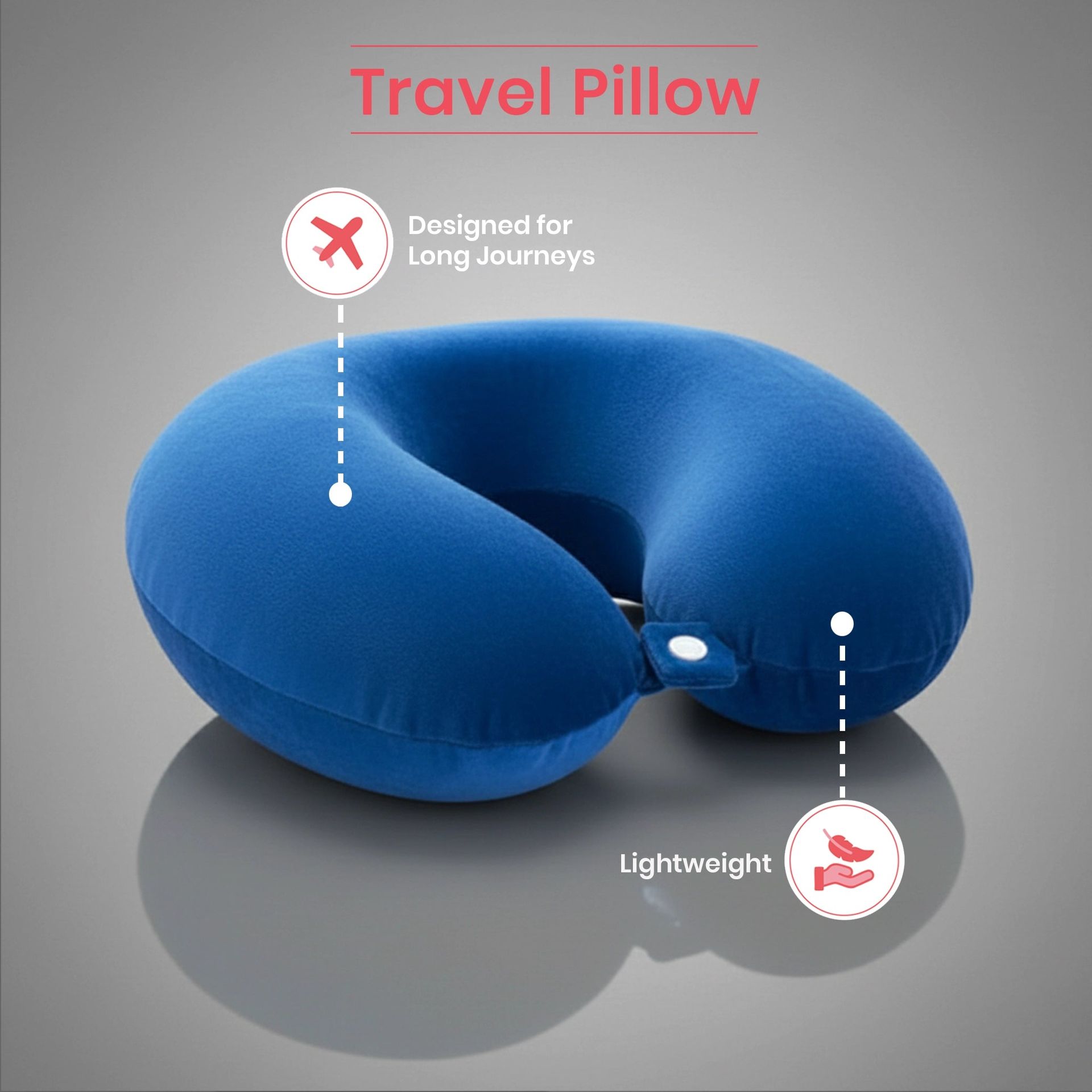Solid Blue Memory Foam Pillow | Wanderlust