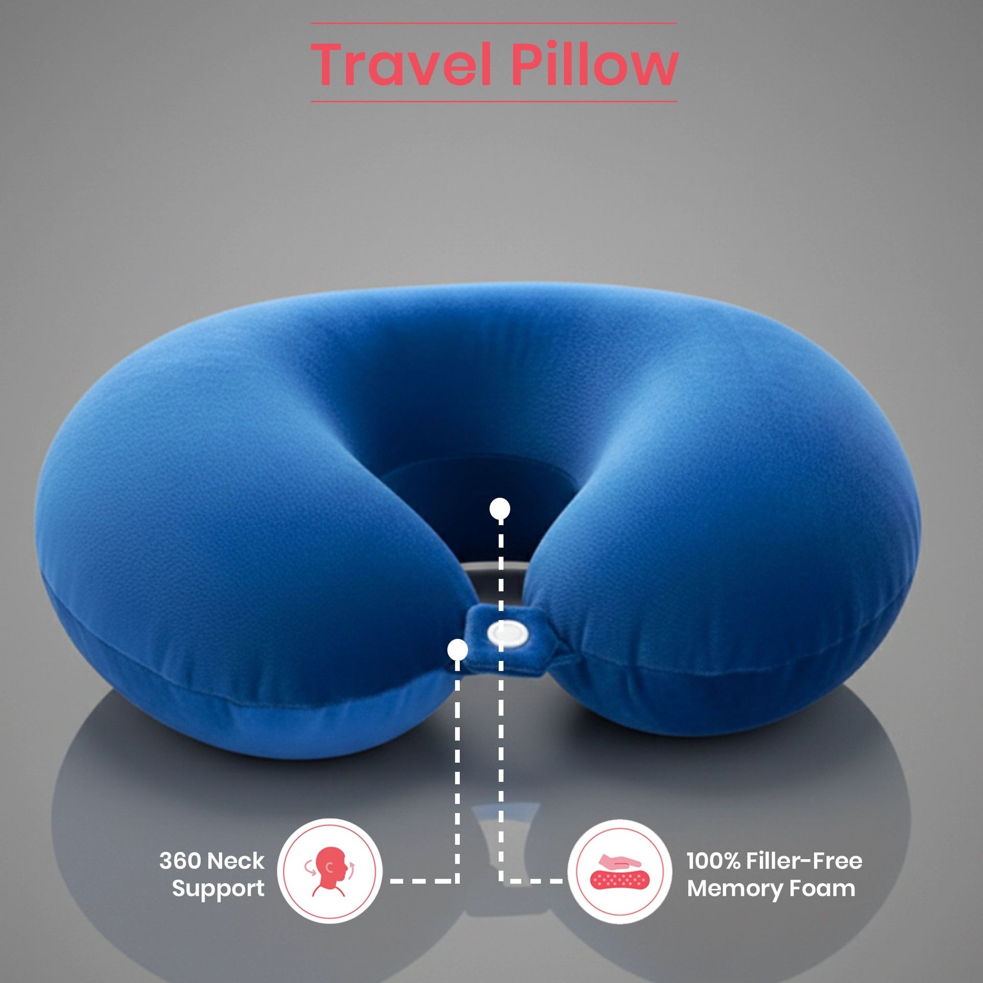 Solid Blue Memory Foam Pillow | Wanderlust