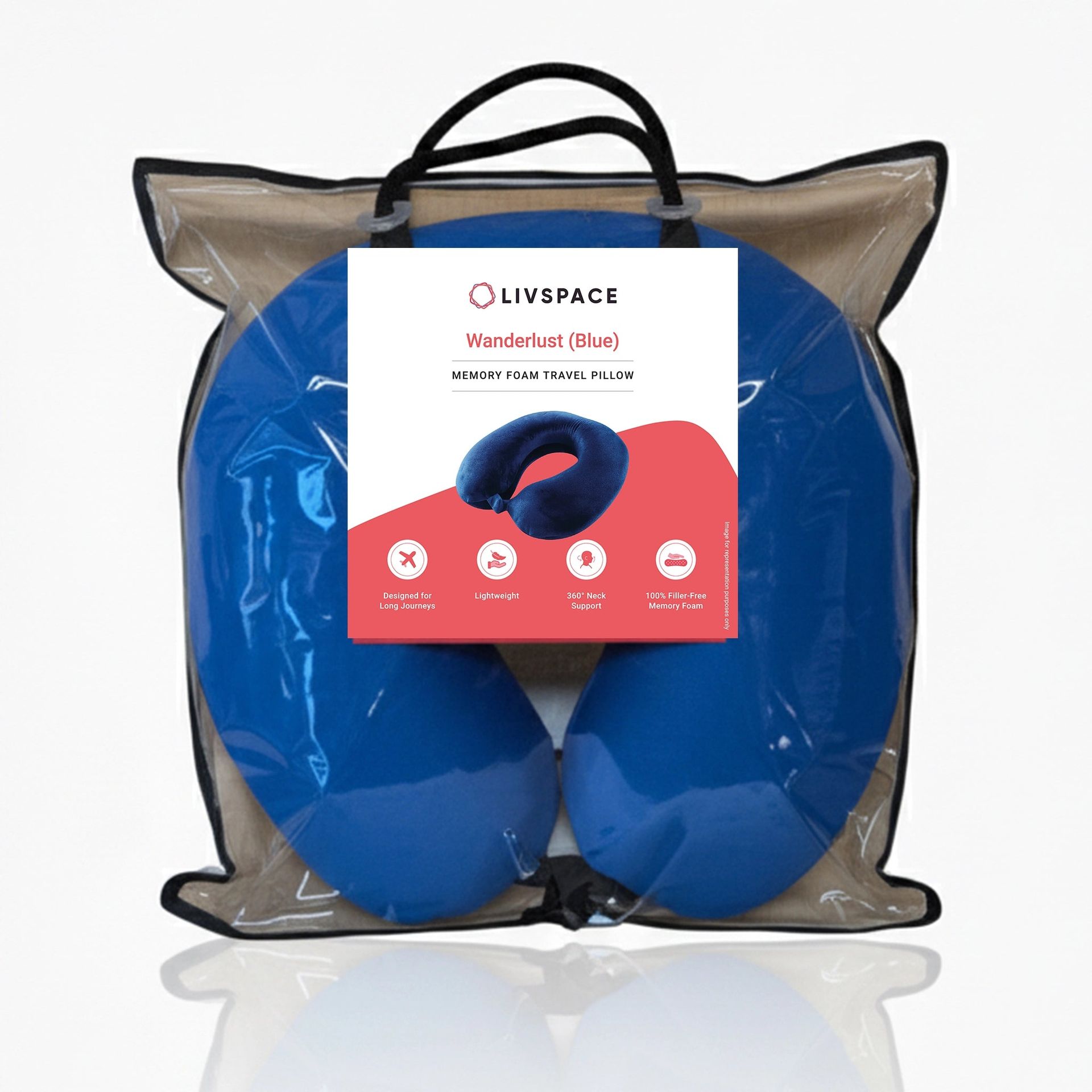 Solid Blue Memory Foam Pillow | Wanderlust