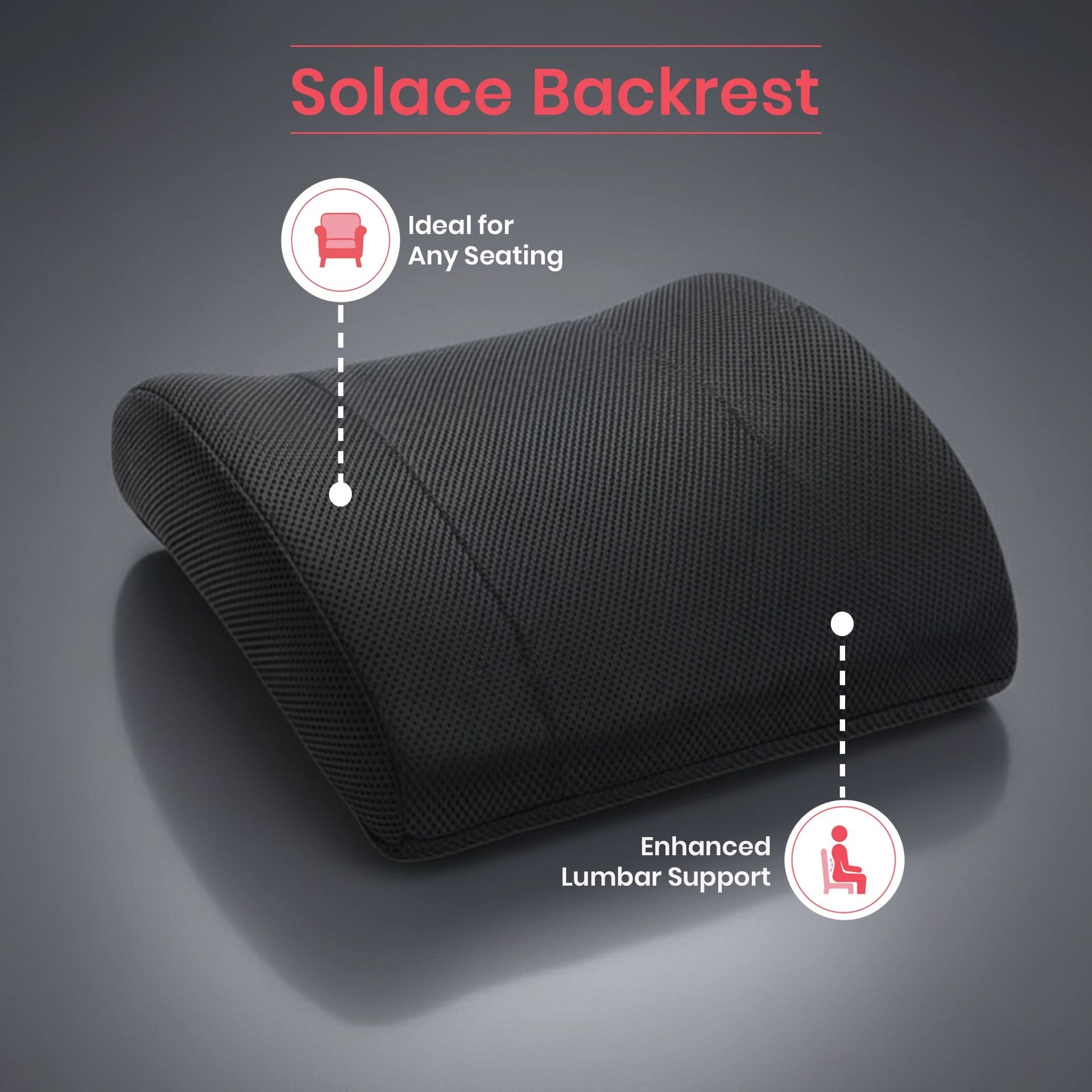 Solid Black Memory Foam Pillow | Solace