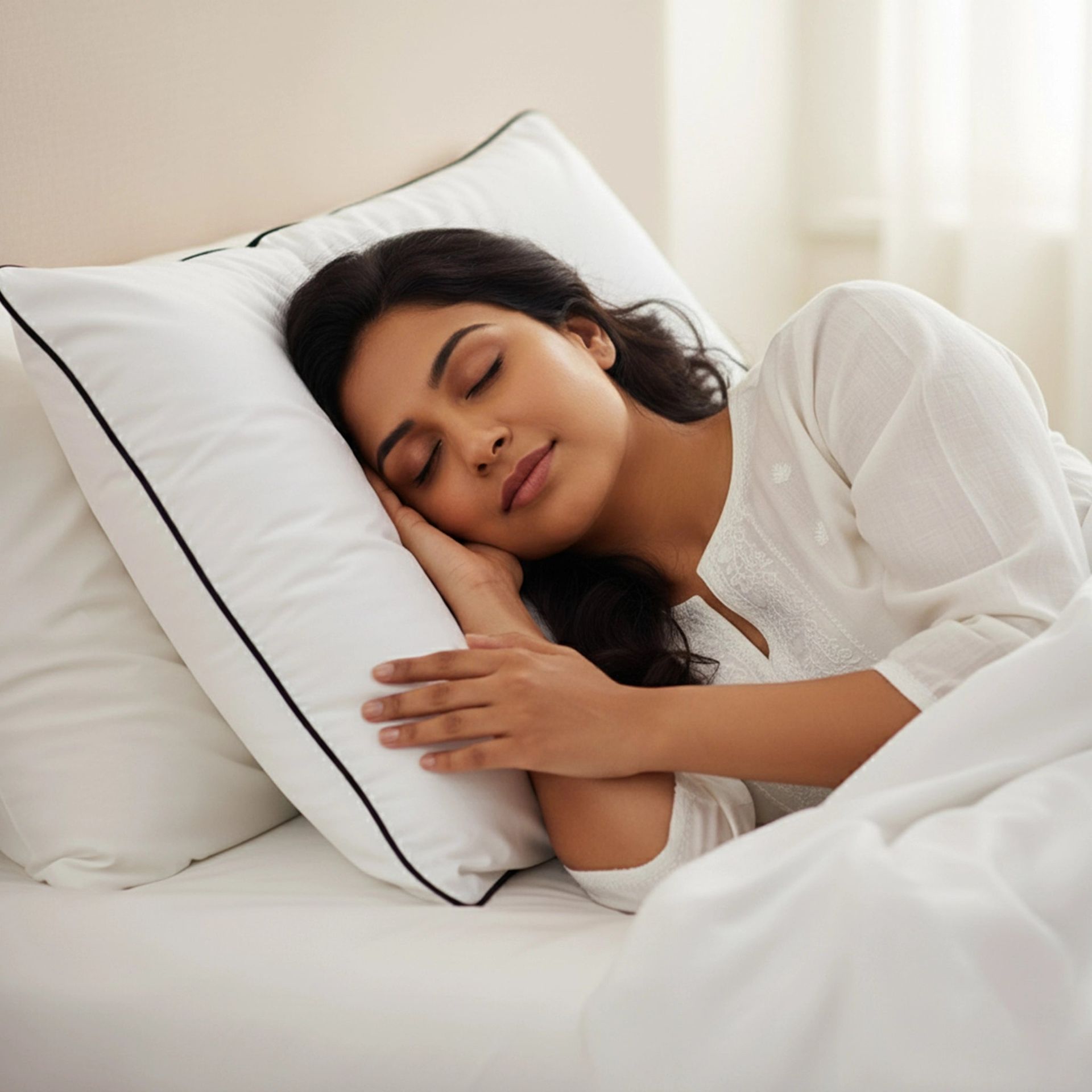 Solid Cord White Down Alternative Pillow | Dandelion Fluff