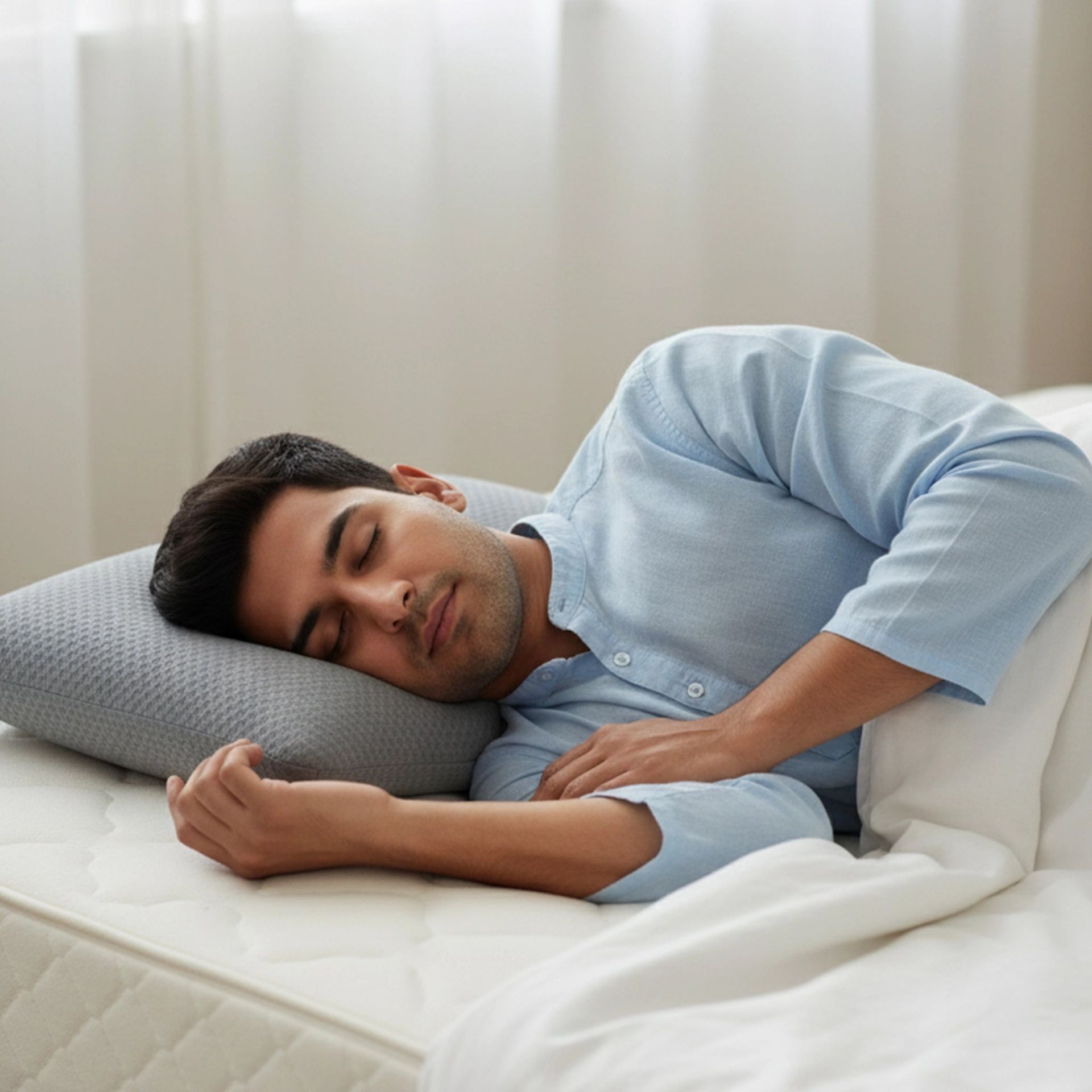 Solid Grey Latex Feel Foam Pillow with Charcoal Treated Fabric | Cloud Lite