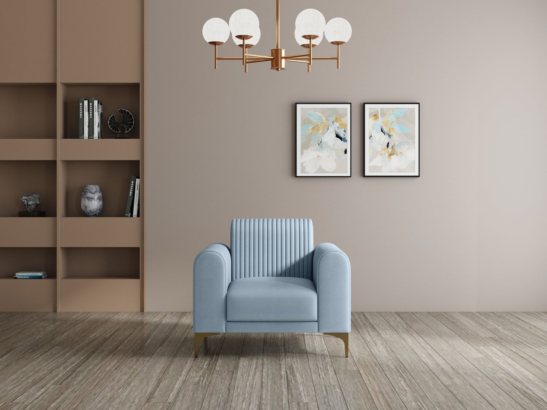 Hayden Home Premium Paris Sofa | 2 Seater Sofa, PVD Brushed Gold, Essential_Teal Mist