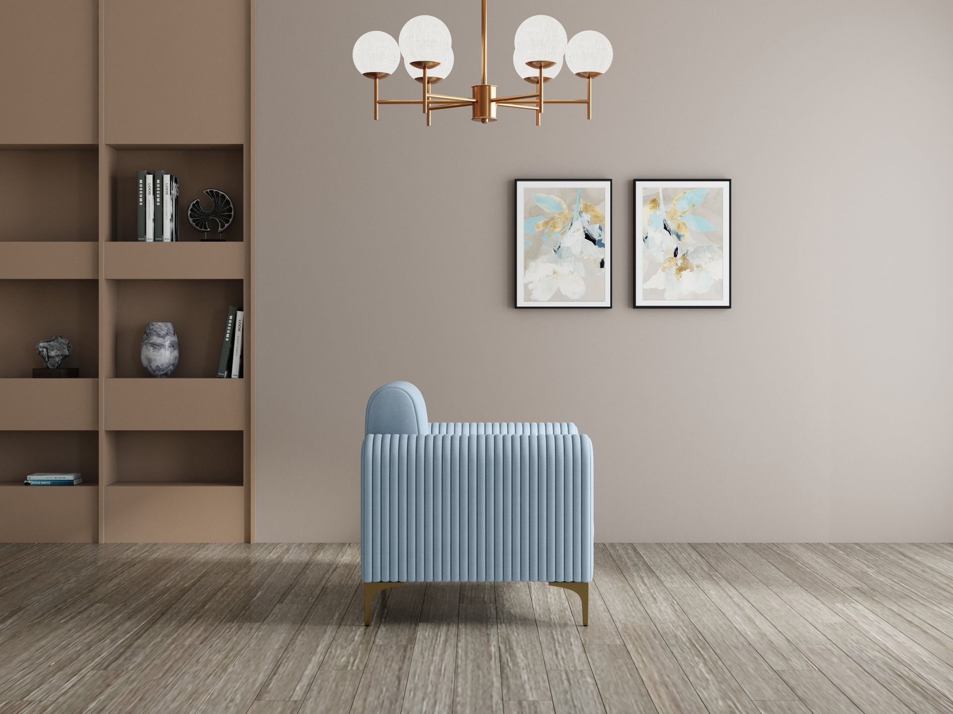 Hayden Home Premium Paris Sofa | 2 Seater Sofa, PVD Brushed Gold, Essential_Teal Mist