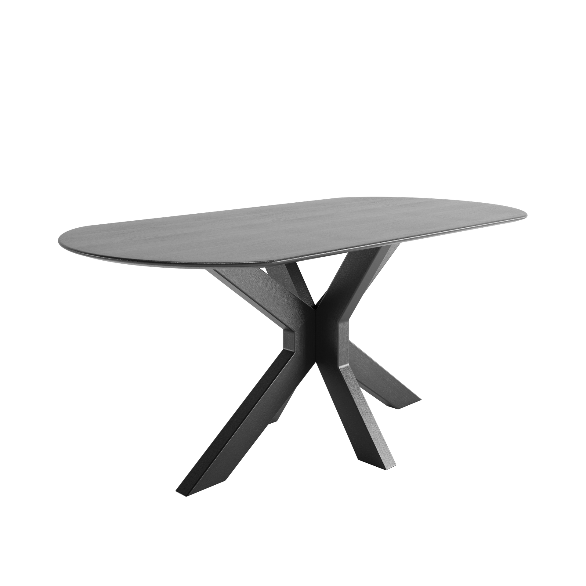 Imelda Dinning Table | 6 Seater Table, Capsule, Charcoal