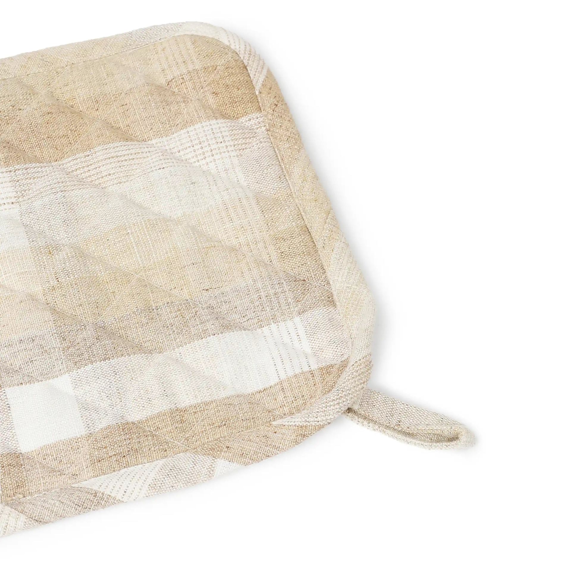 Woven Check Yellow Set of 2 Pot Holder | Kaleida
