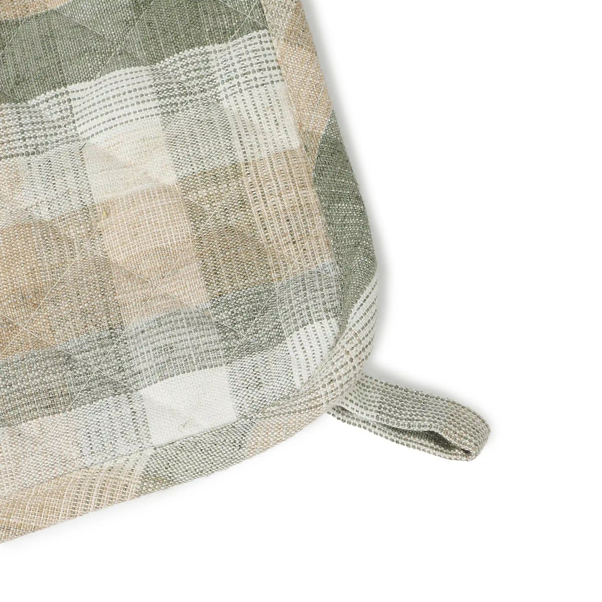 Woven Check Green Set of 2 Pot Holder | Kaleida
