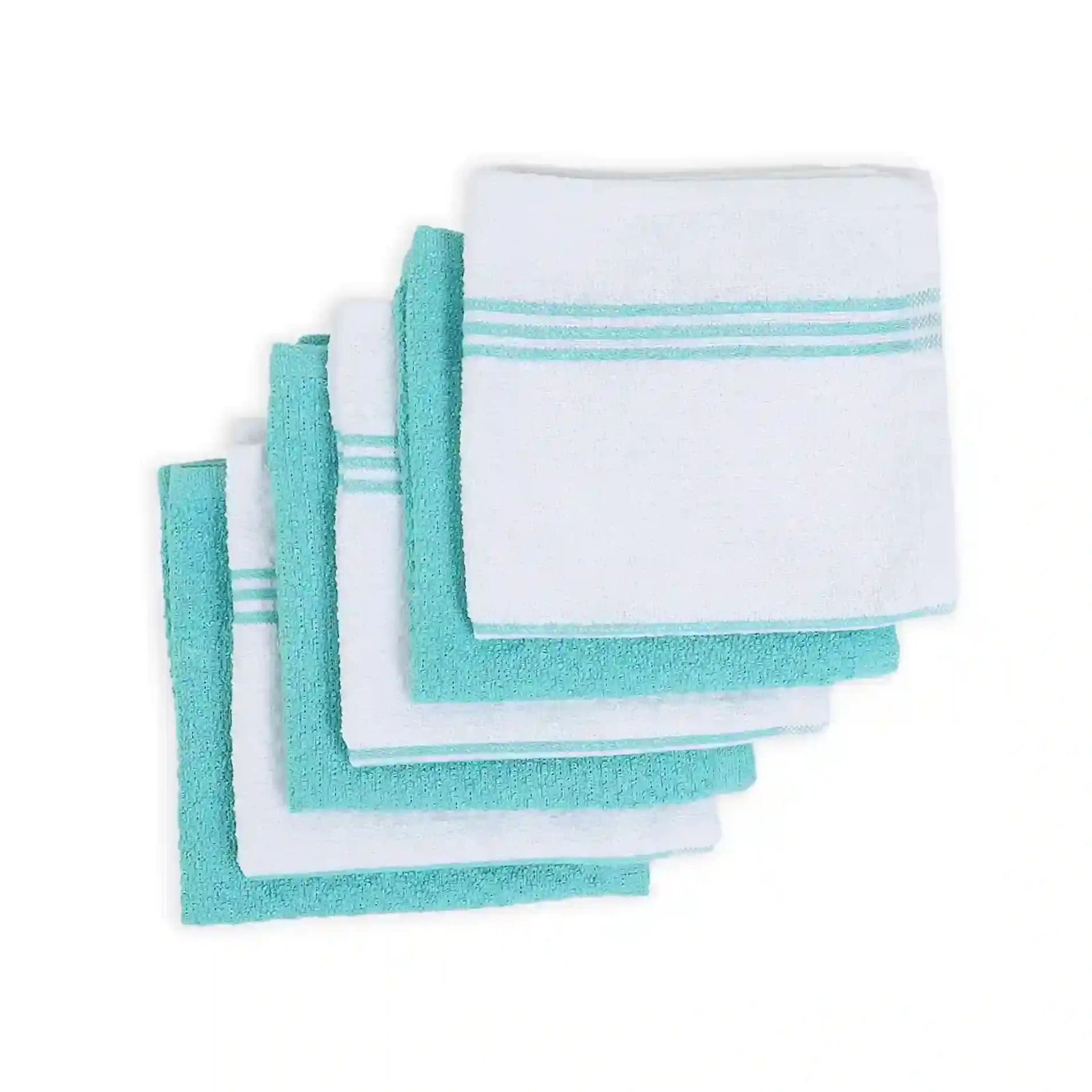 Solid Dyed Cotton Polyester blend Blue Sky 16 Piece Kitchen Linen Set | Kaleida