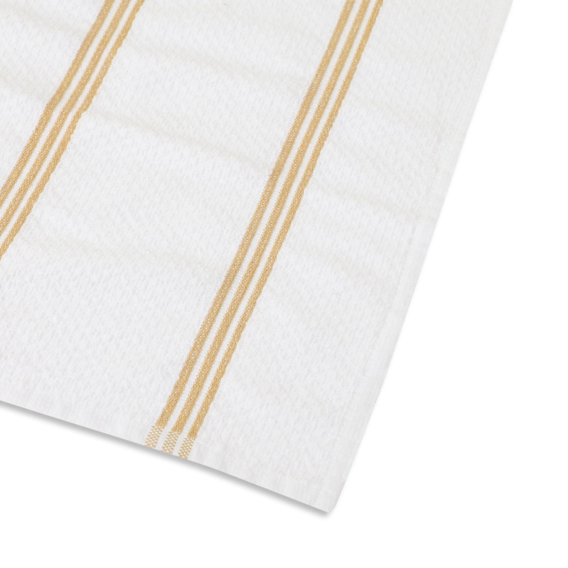 Solid Dyed Cotton Polyester blend Camel 16 Piece Kitchen Linen Set | Kaleida