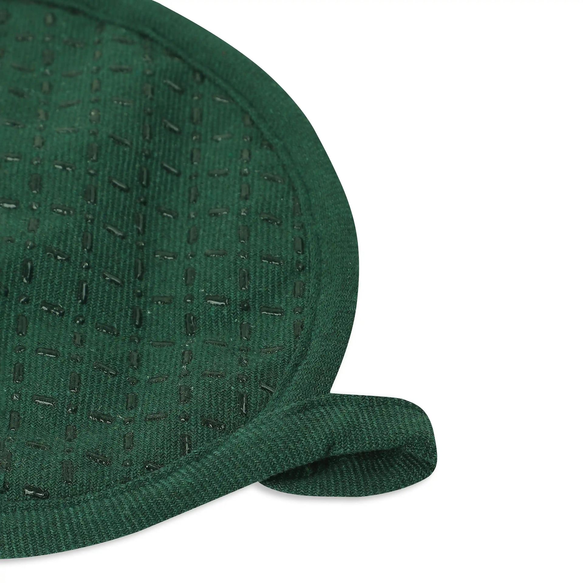 Solid Dyed Cotton Polyester blend Forest Green 16 Piece Kitchen Linen Set | Kaleida