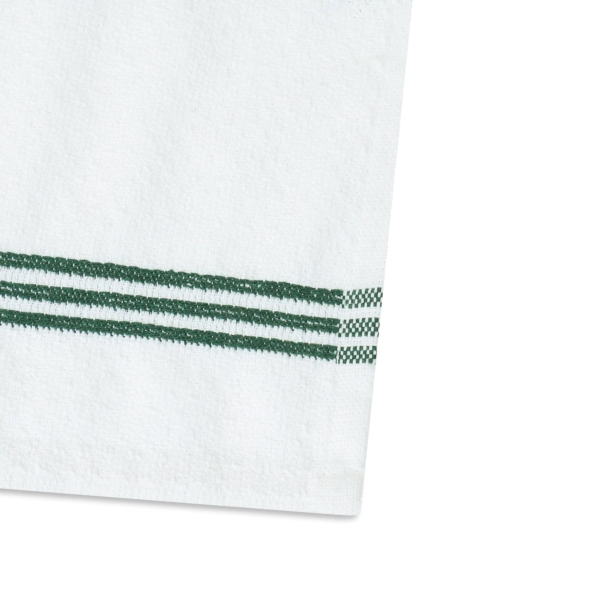Solid Dyed Cotton Polyester blend Forest Green 16 Piece Kitchen Linen Set | Kaleida
