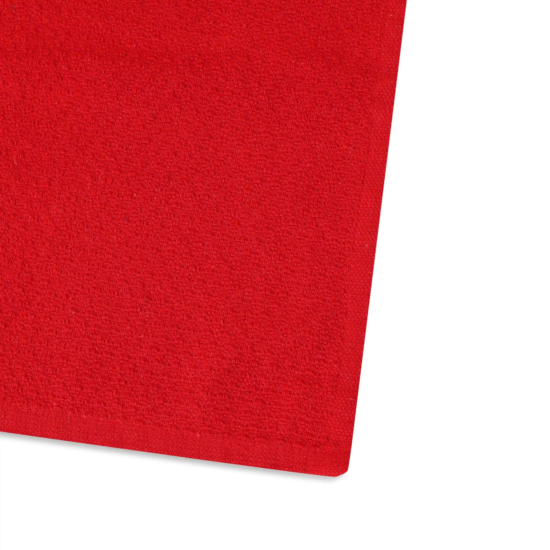 Solid Dyed Cotton Polyester blend Red 16 Piece Kitchen Linen Set | Kaleida