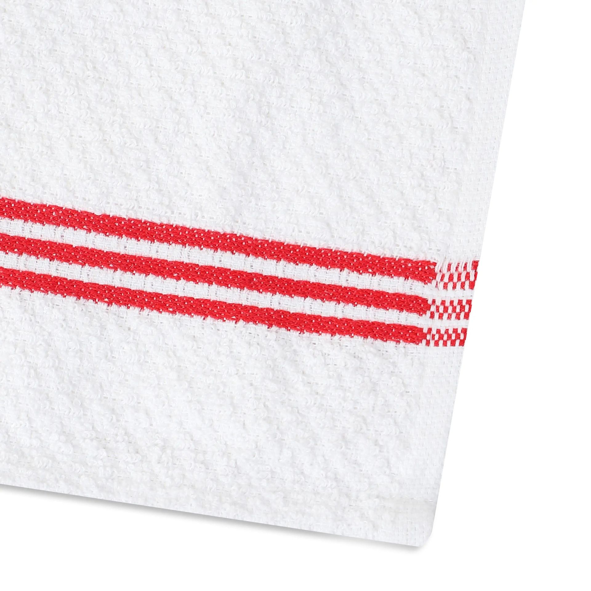 Solid Dyed Cotton Polyester blend Red 16 Piece Kitchen Linen Set | Kaleida