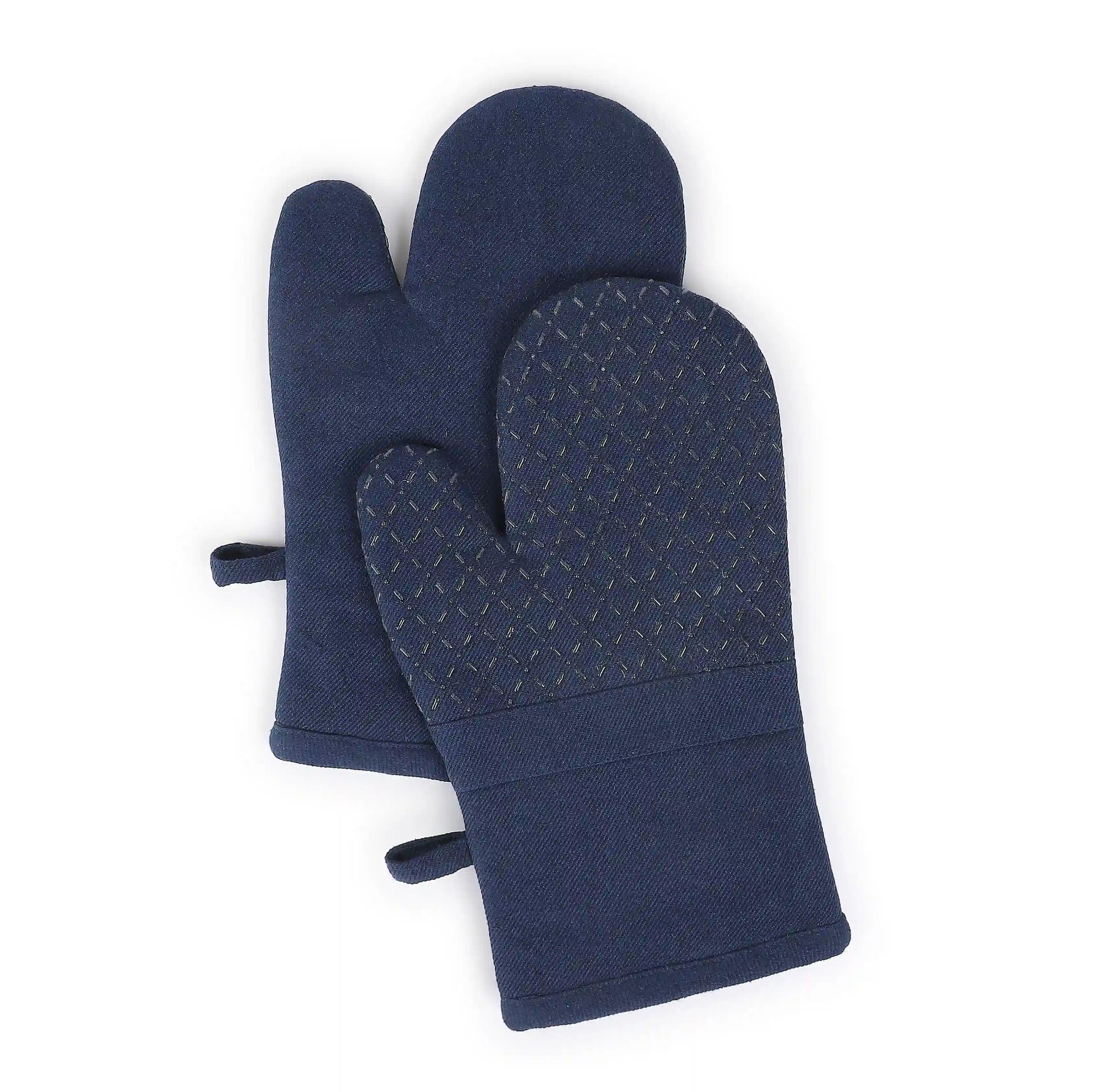 Solid Dyed Cotton Polyester blend Navy Blue 16 Piece Kitchen Linen Set | Kaleida