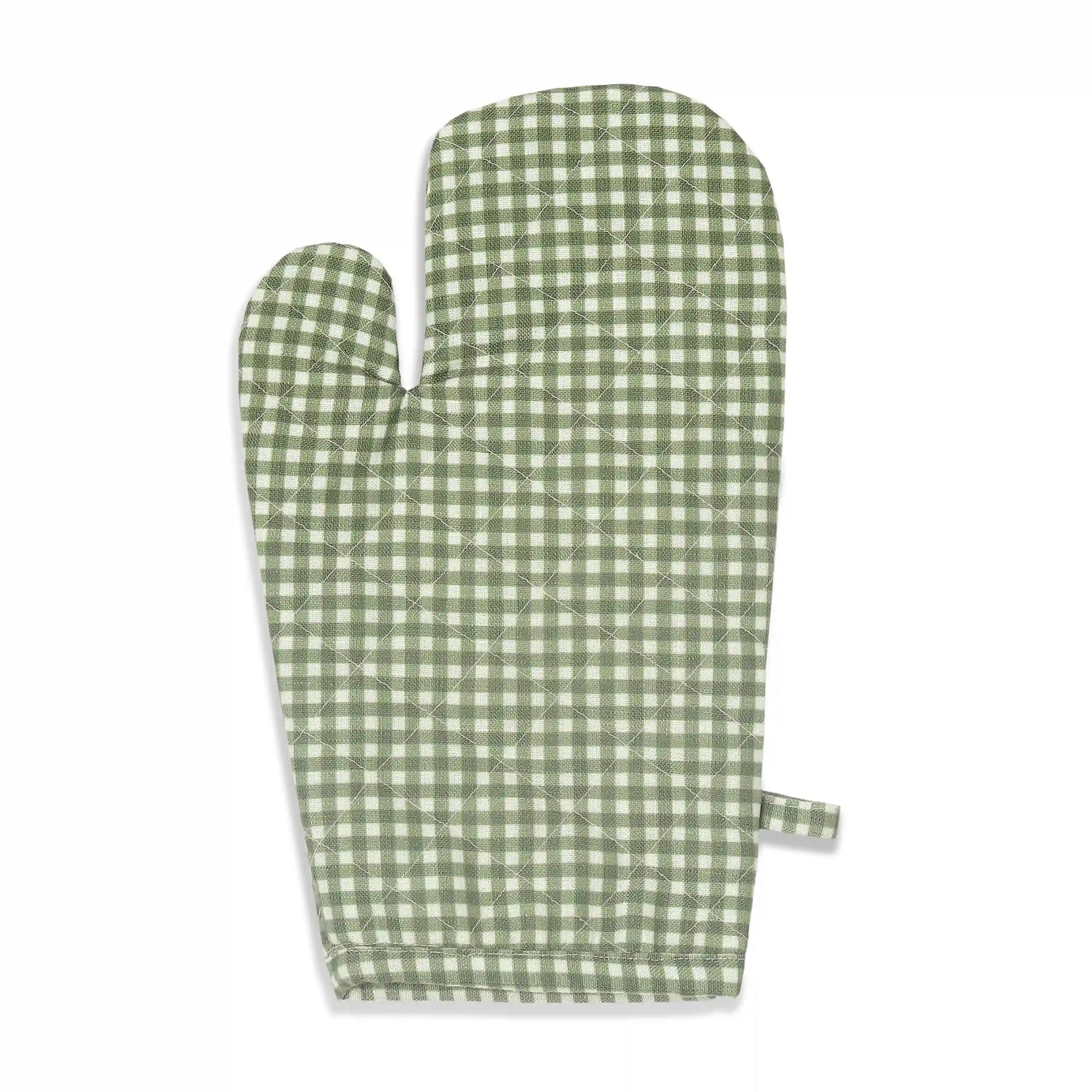 Small Gingham Green Set of 2 Oven Mitt | Nonna's Home