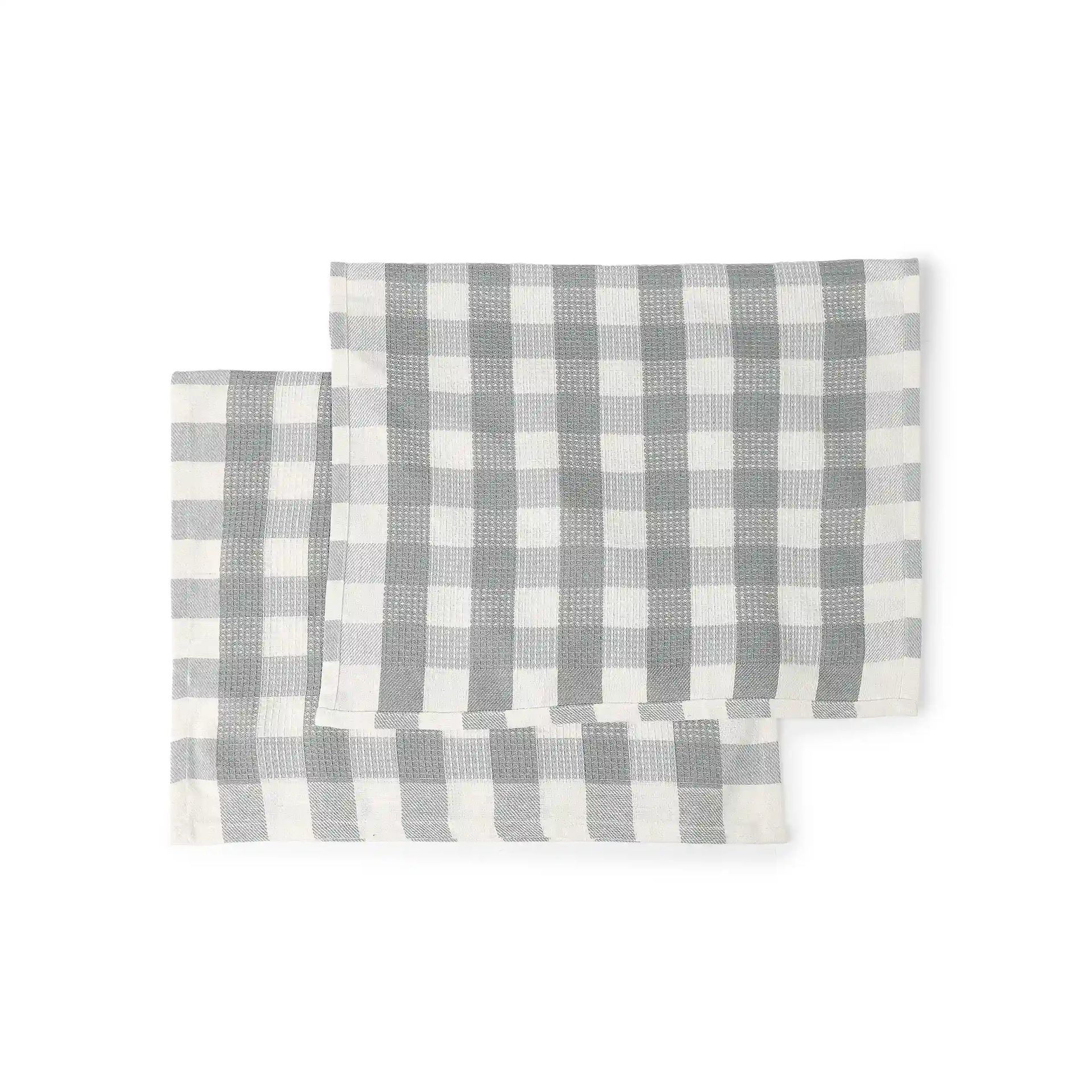Solid Dyed Cotton Polyester blend Grey 20 Piece Kitchen Linen Set | Nonna's Home